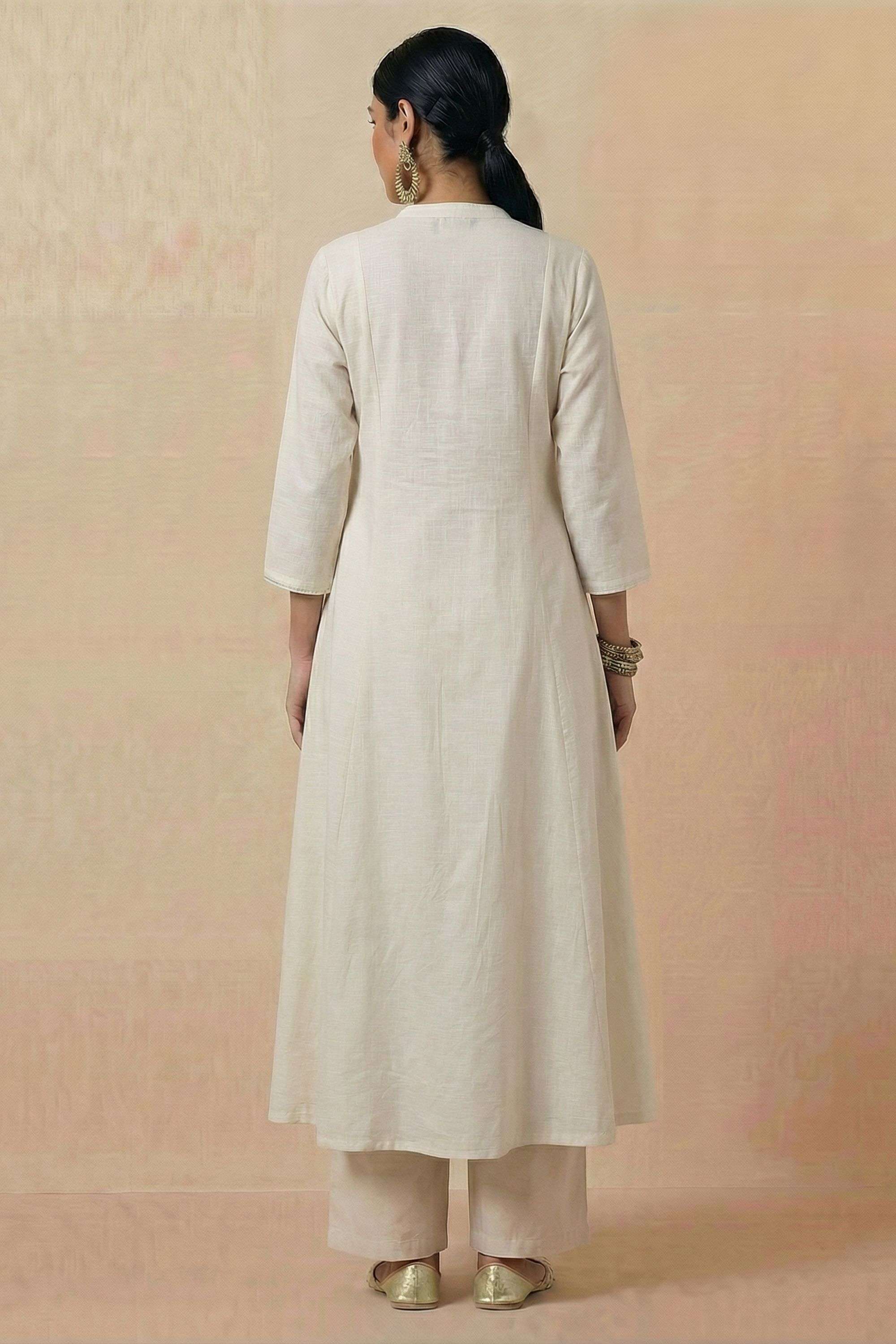 Embroidered-Blended-Fabric-Y-Neck-Women-s-Casual-Wear-Kurta