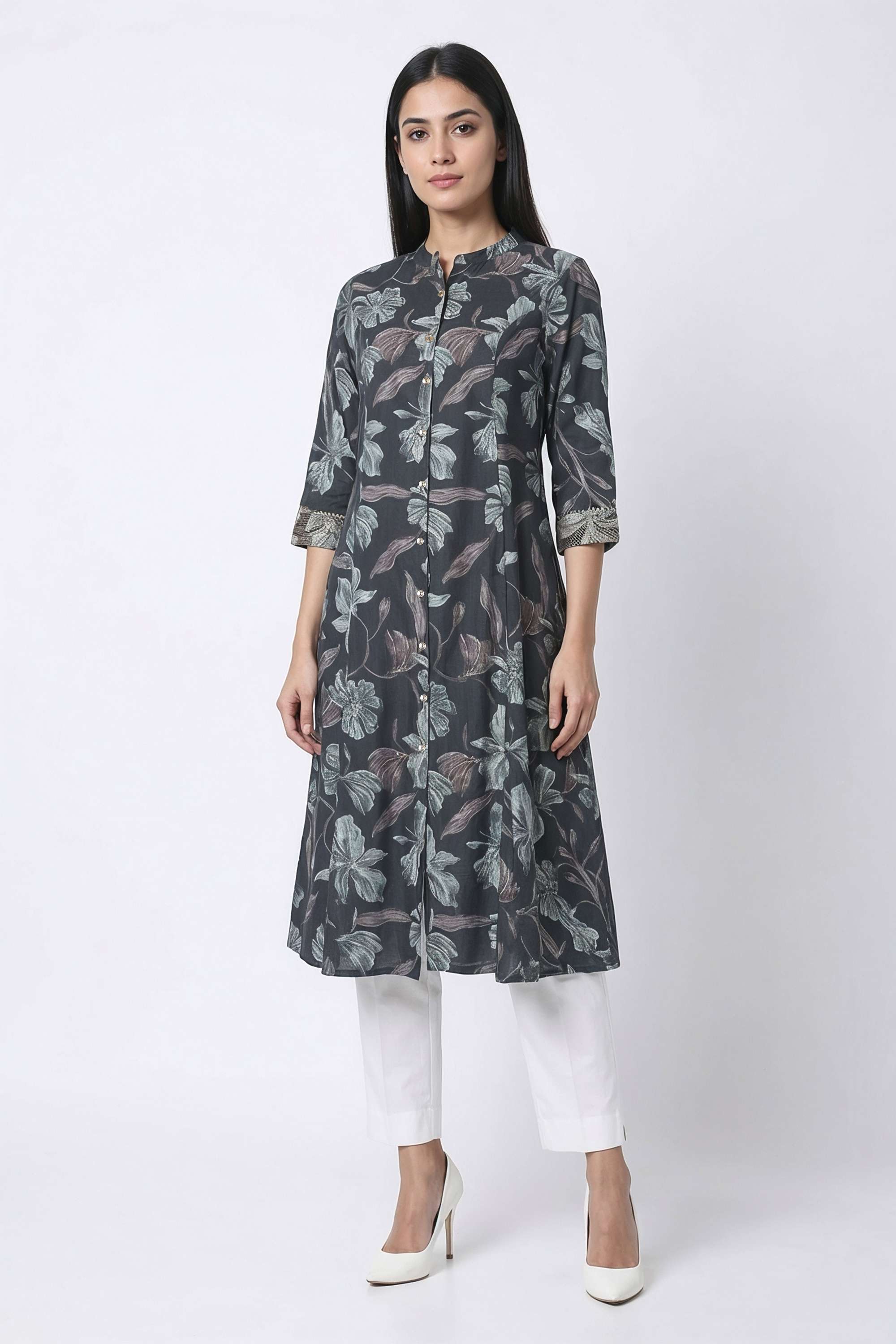 Printed-PV-Muslin-Mandarin-Collar-Women-s-Every-Occasion-Kurta