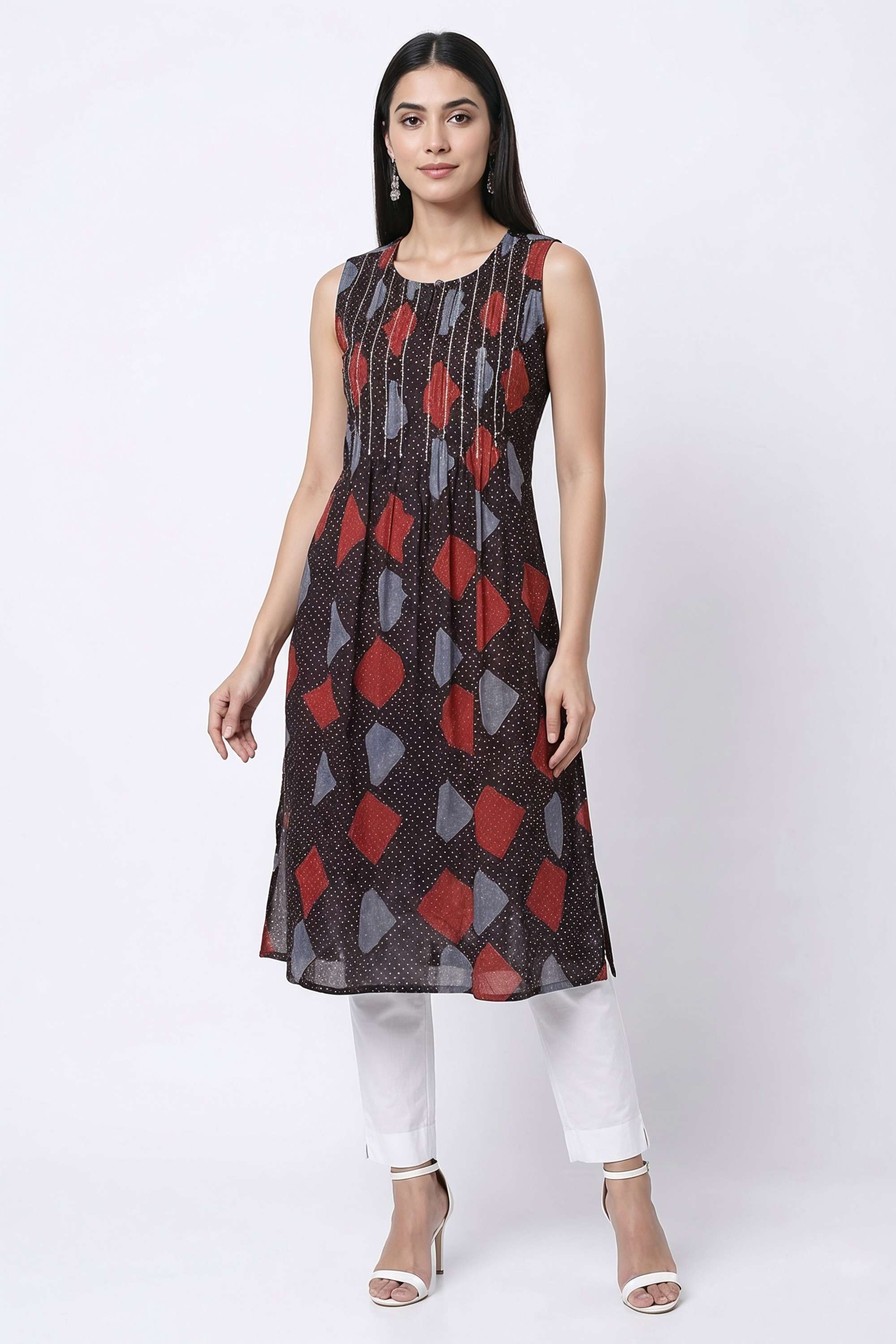 Embroidered-Blended-Fabric-Round-Neck-Women-s-Casual-Wear-Kurta