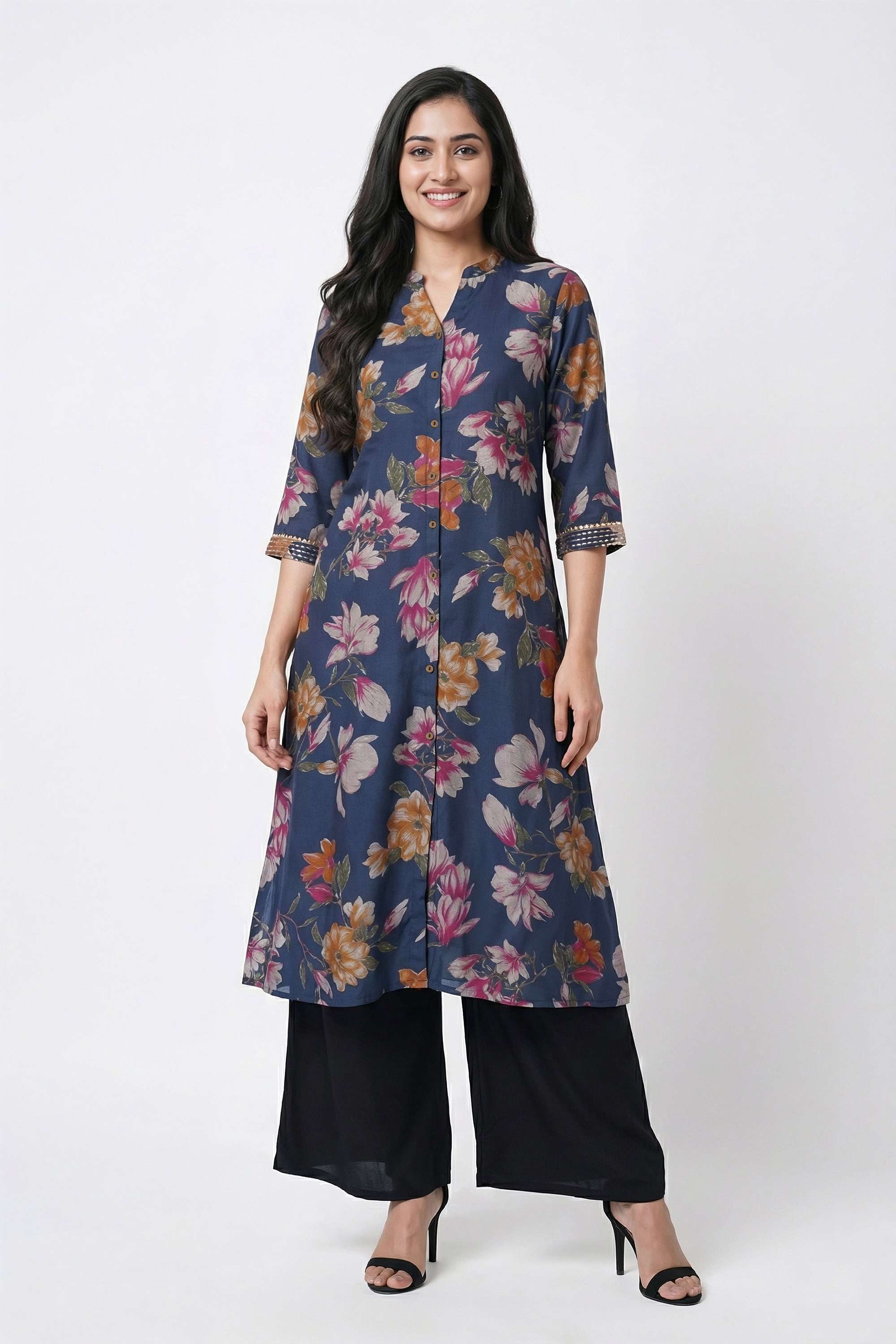 Printed-Viscose-Henley-Women-Casual-Wear-Kurta