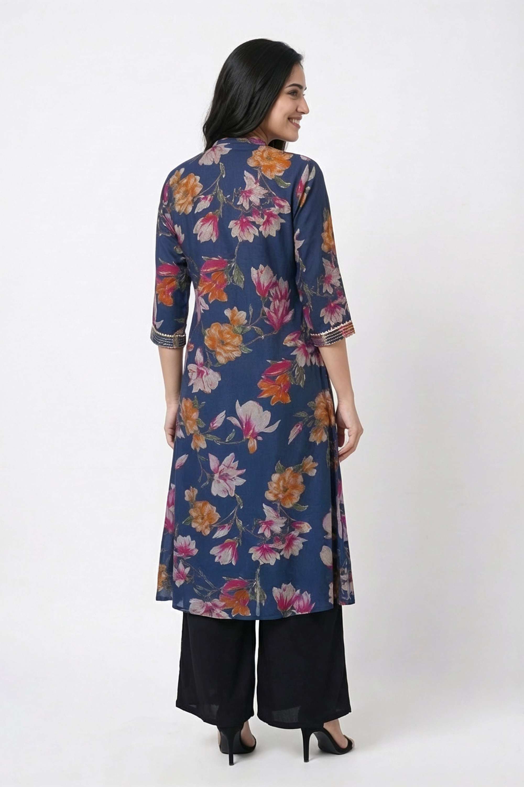 Printed-Viscose-Henley-Women-Casual-Wear-Kurta