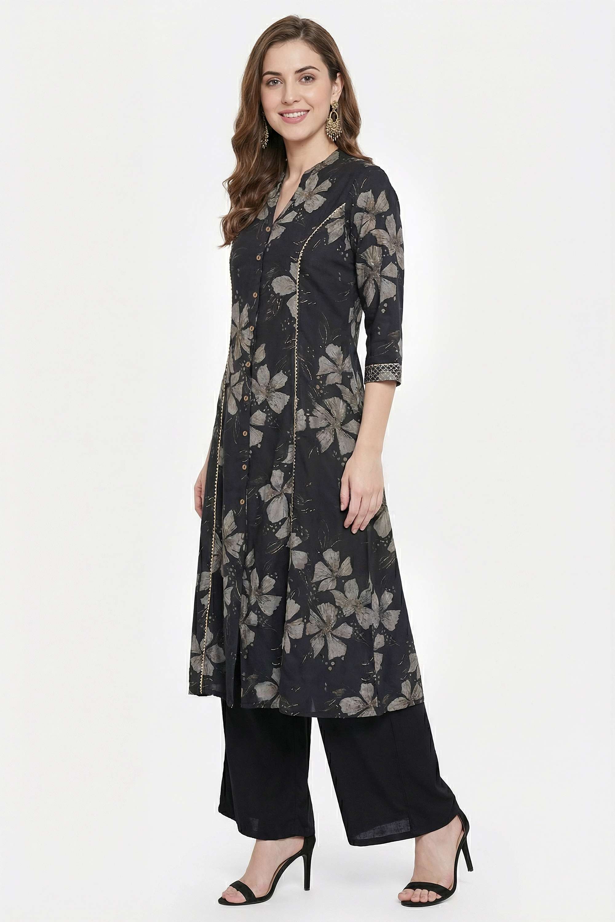 Printed-Viscose-Henley-Women-Casual-Wear-Kurta