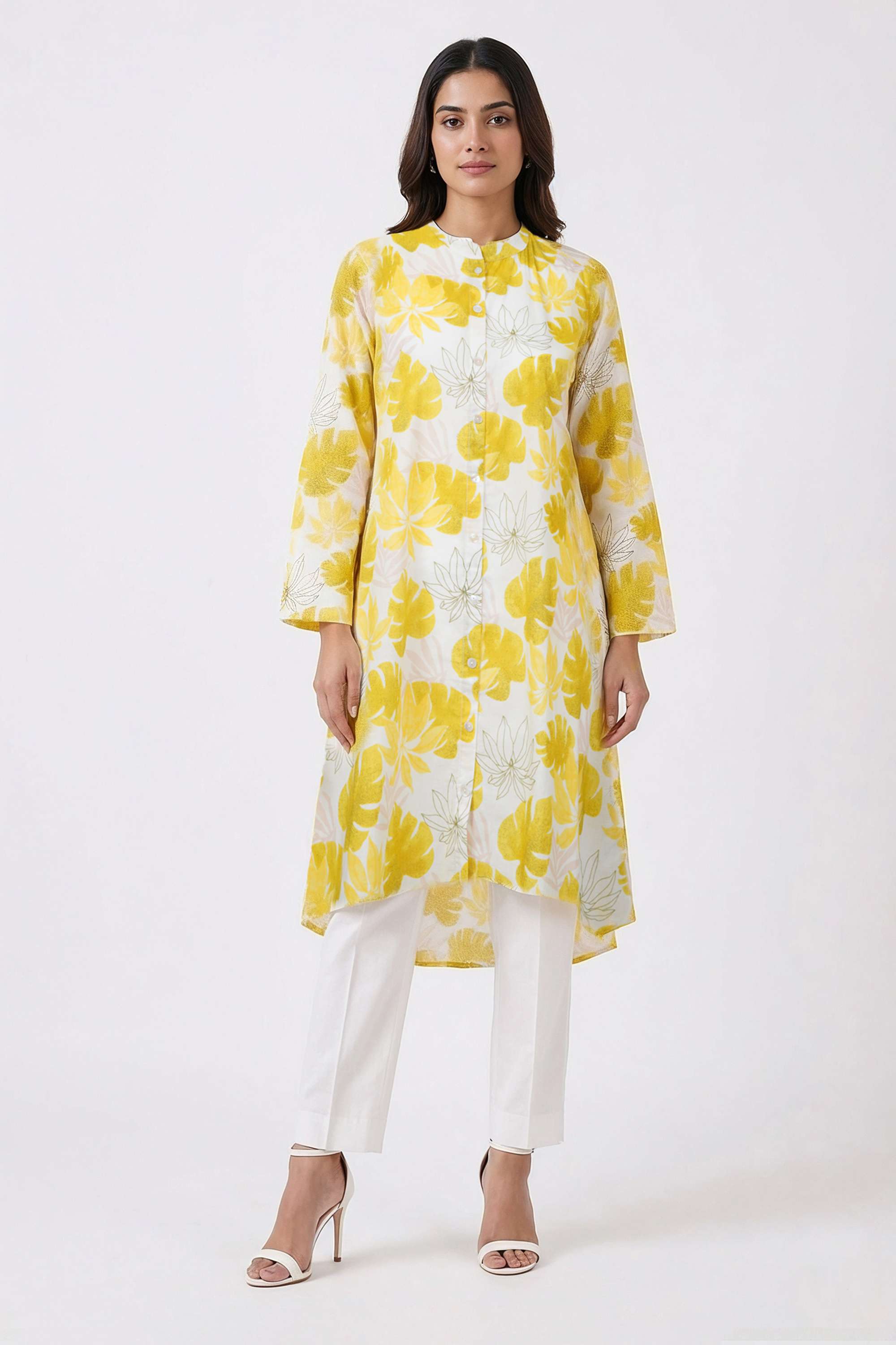 Floral-Cotton-Collared-Women-s-Casual-Wear-Kurta