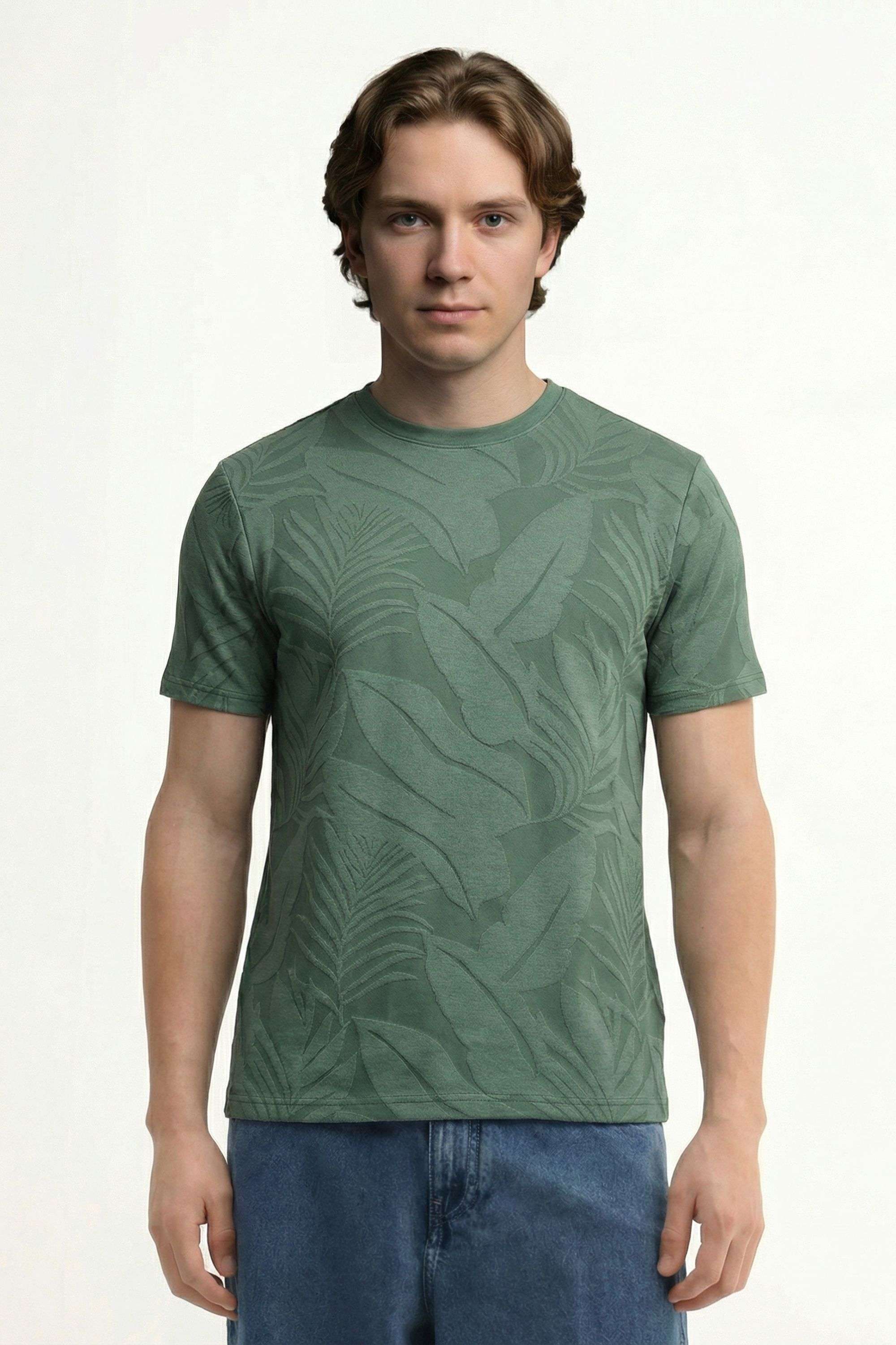 Solid-Cotton-Blend-Regular-Fit-Men-s-T-Shirt