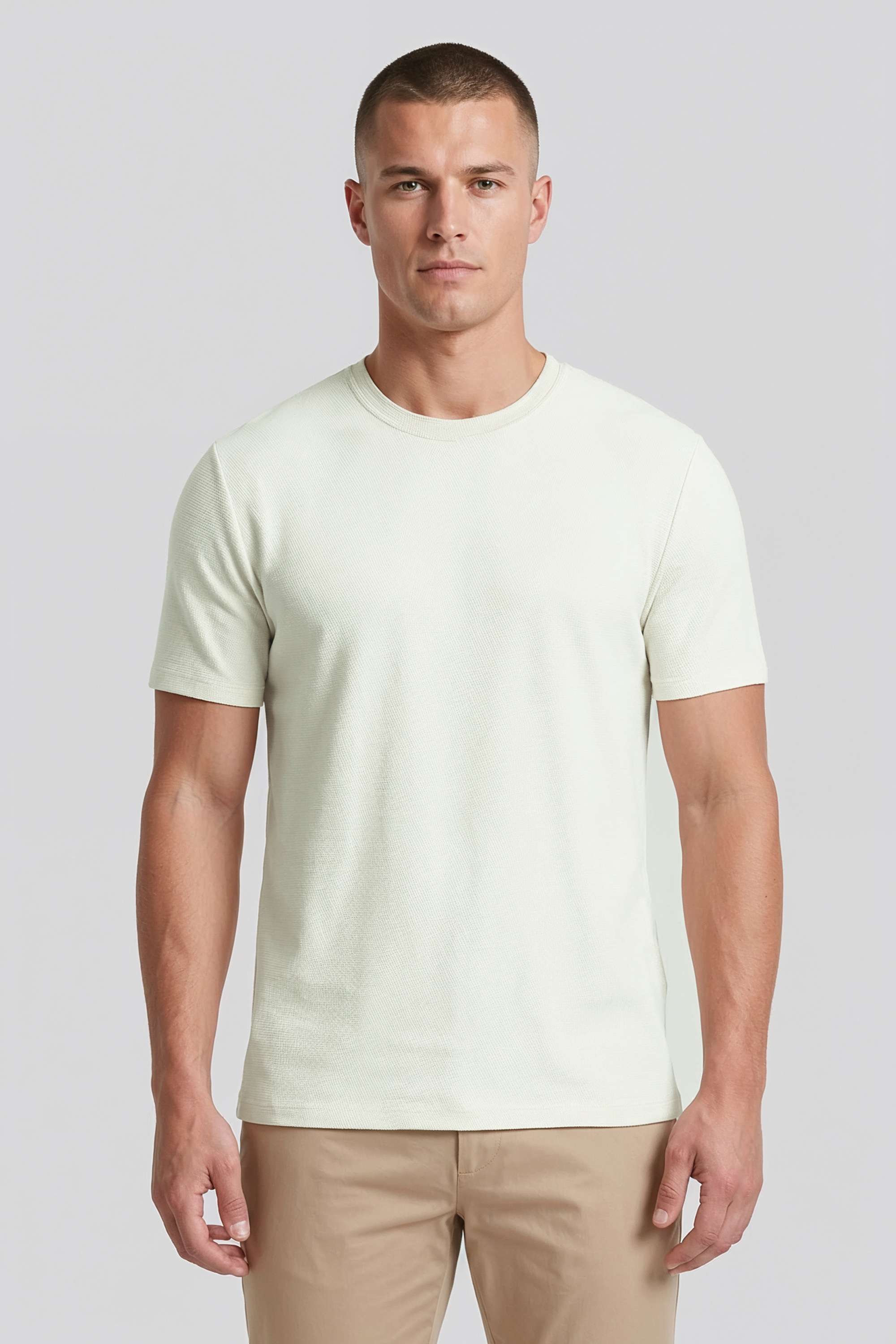 Textured-Cotton-Regular-Fit-Men-T-Shirt