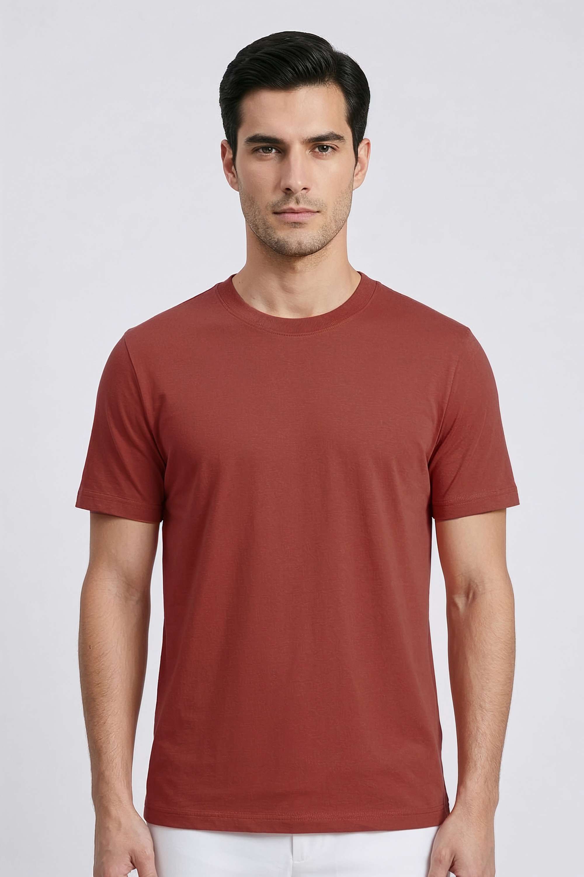 Textured-Cotton-Regular-Fit-Men-T-Shirt