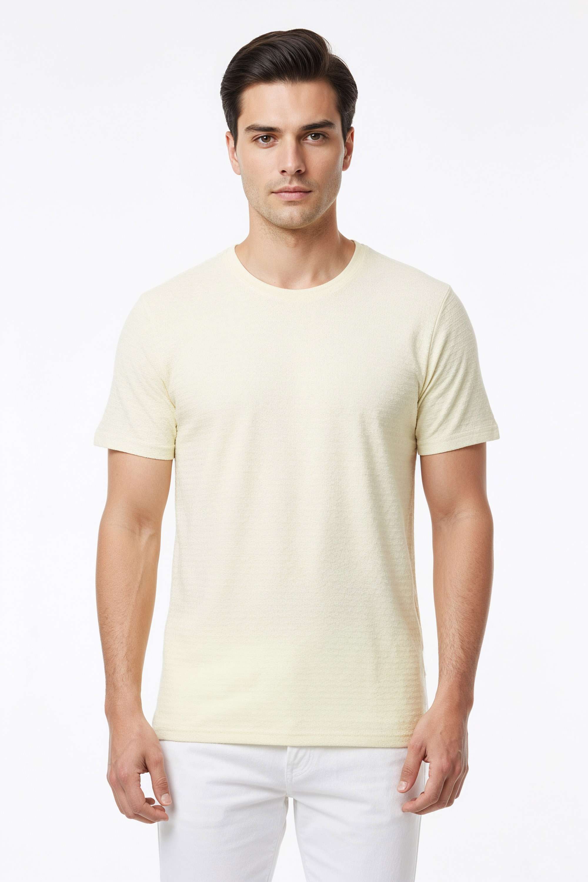 Textured-Cotton-Round-Neck-Men-s-T-Shirt