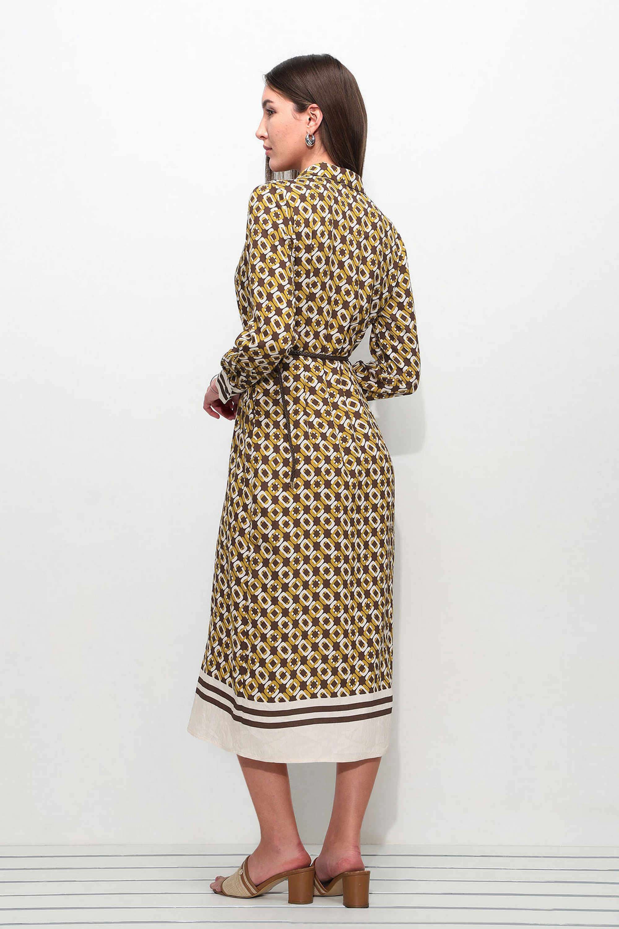 Printed-Viscose-Collared-Women-s-Midi-Dress