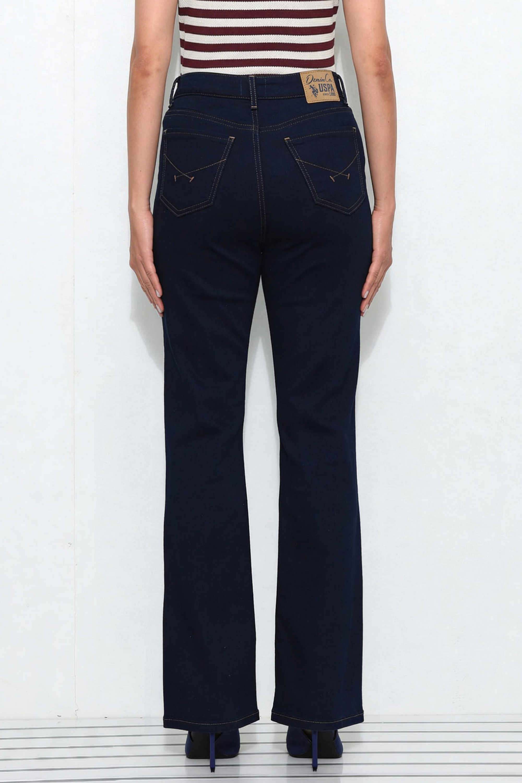 Solid-Cotton-Bootcut-Fit-Women-s-Jeans