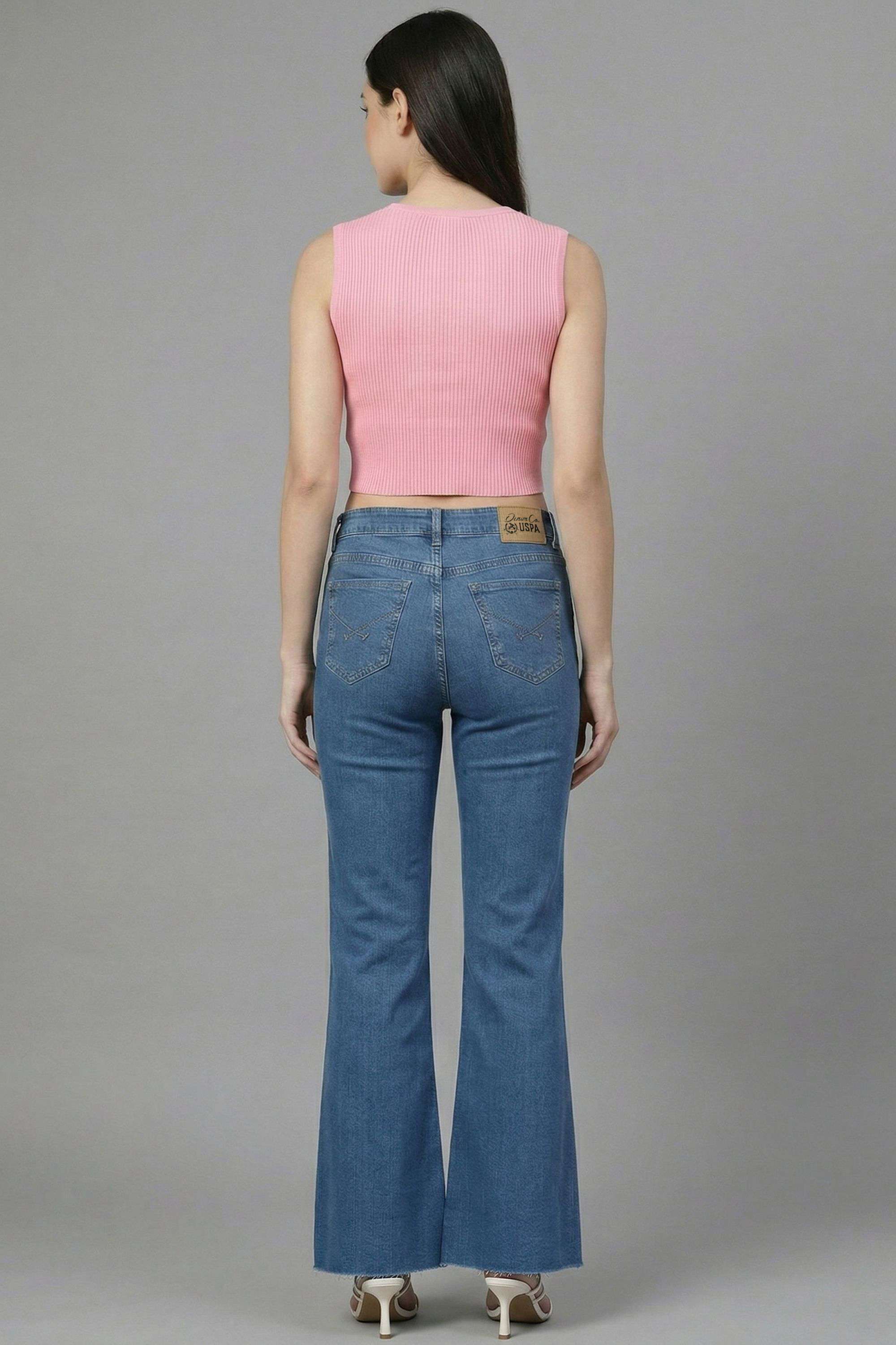High-Rise-Blended-Fabric-Regular-Fit-Women-s-Jeans