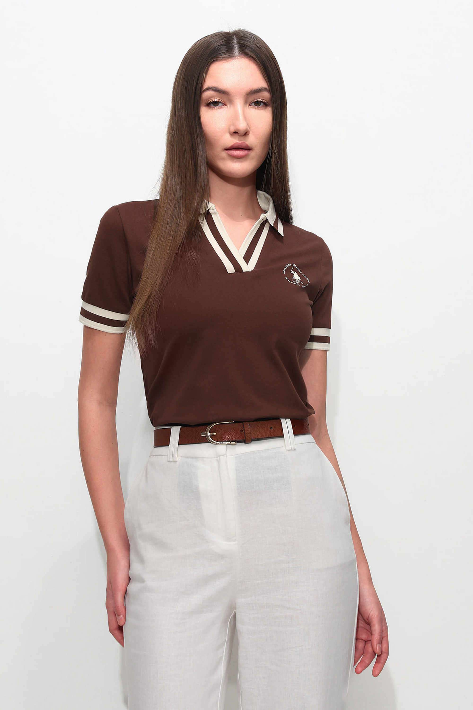 Solid-Cotton-Polo-Women-s-T-Shirt