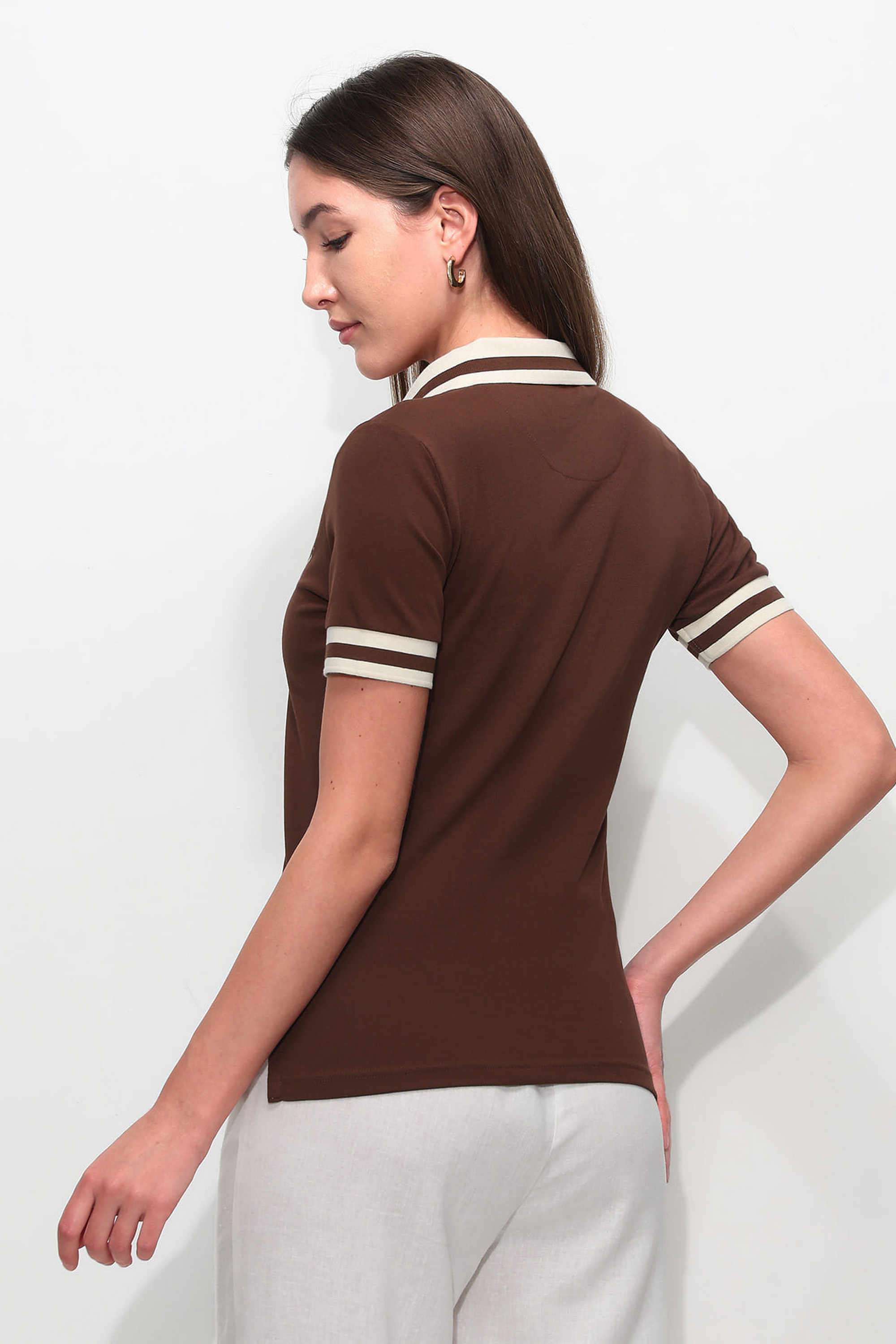 Solid-Cotton-Polo-Women-s-T-Shirt
