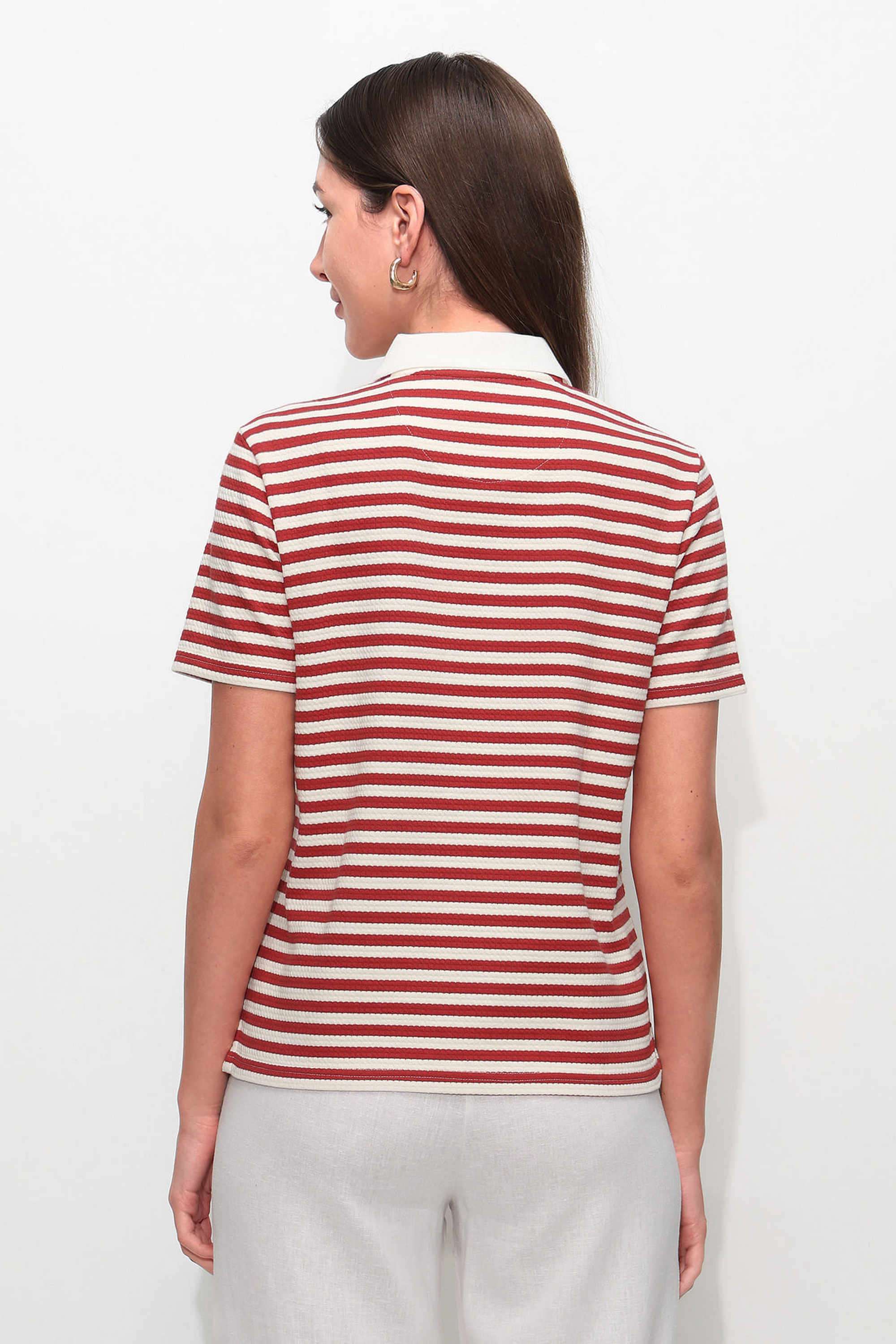 Stripes-Polyester-Polo-Women-s-T-Shirt