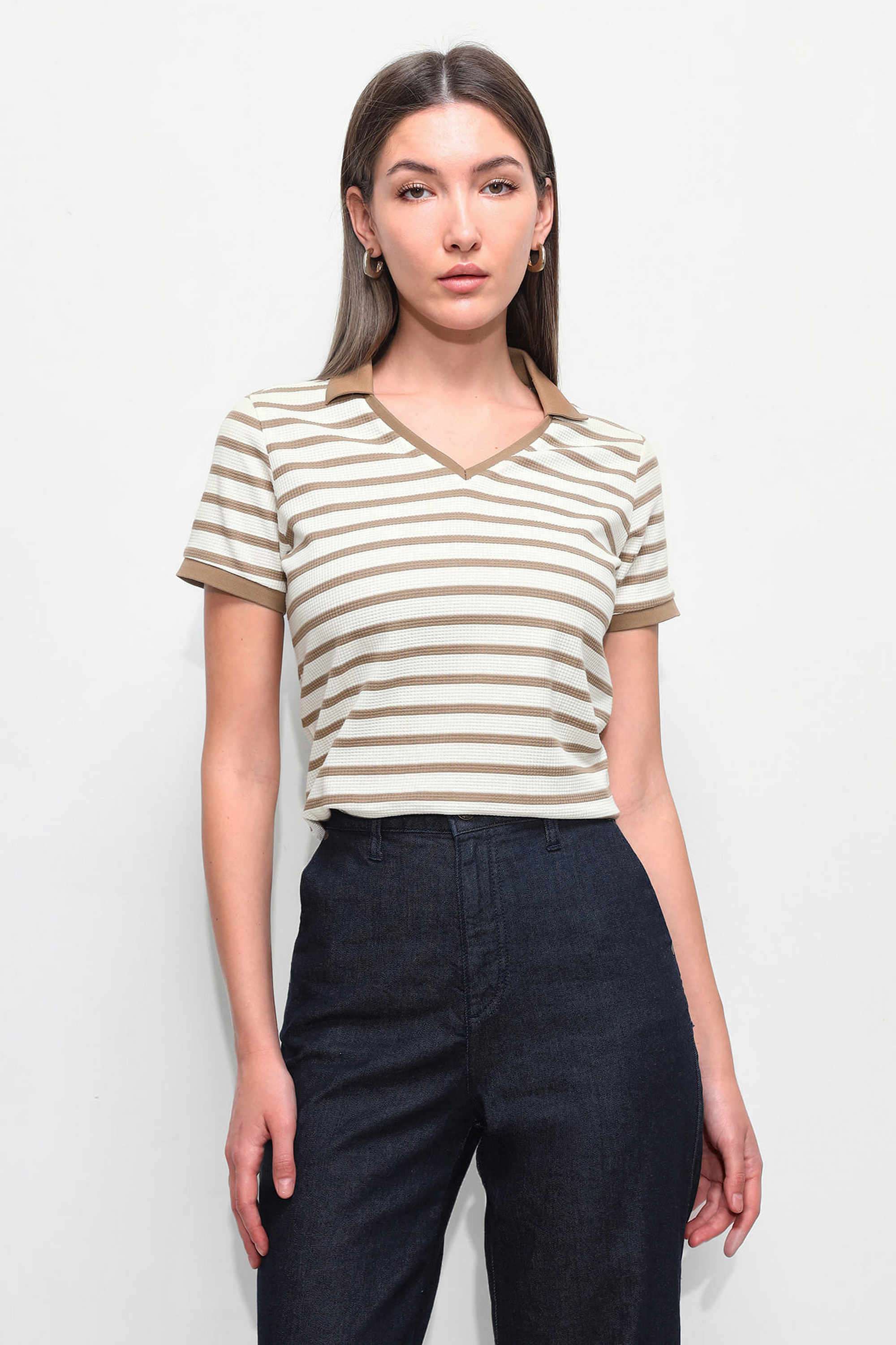 Stripes-Cotton-Polo-Women-s-T-Shirt