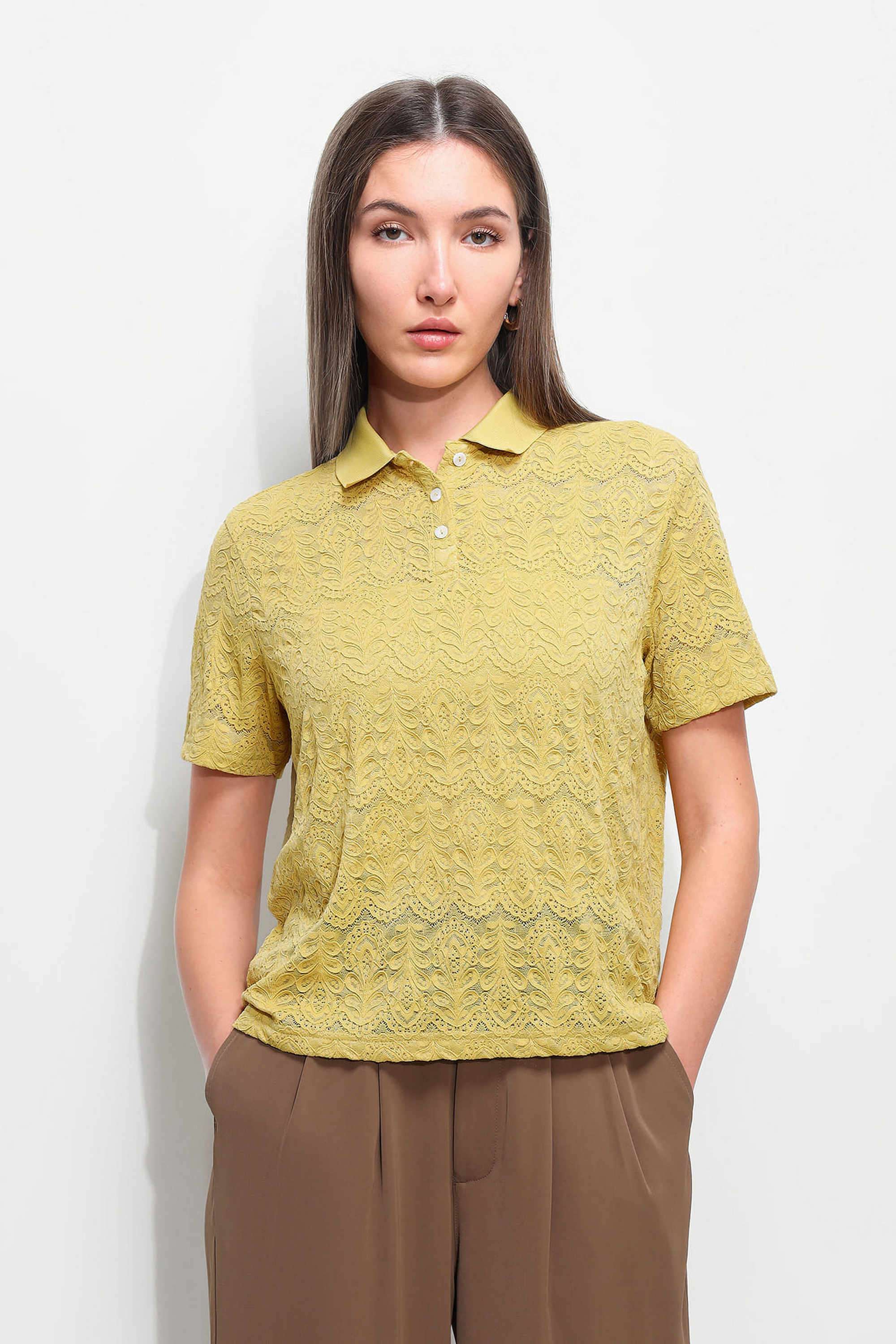 Textured-Polyester-Polo-Women-s-T-Shirt