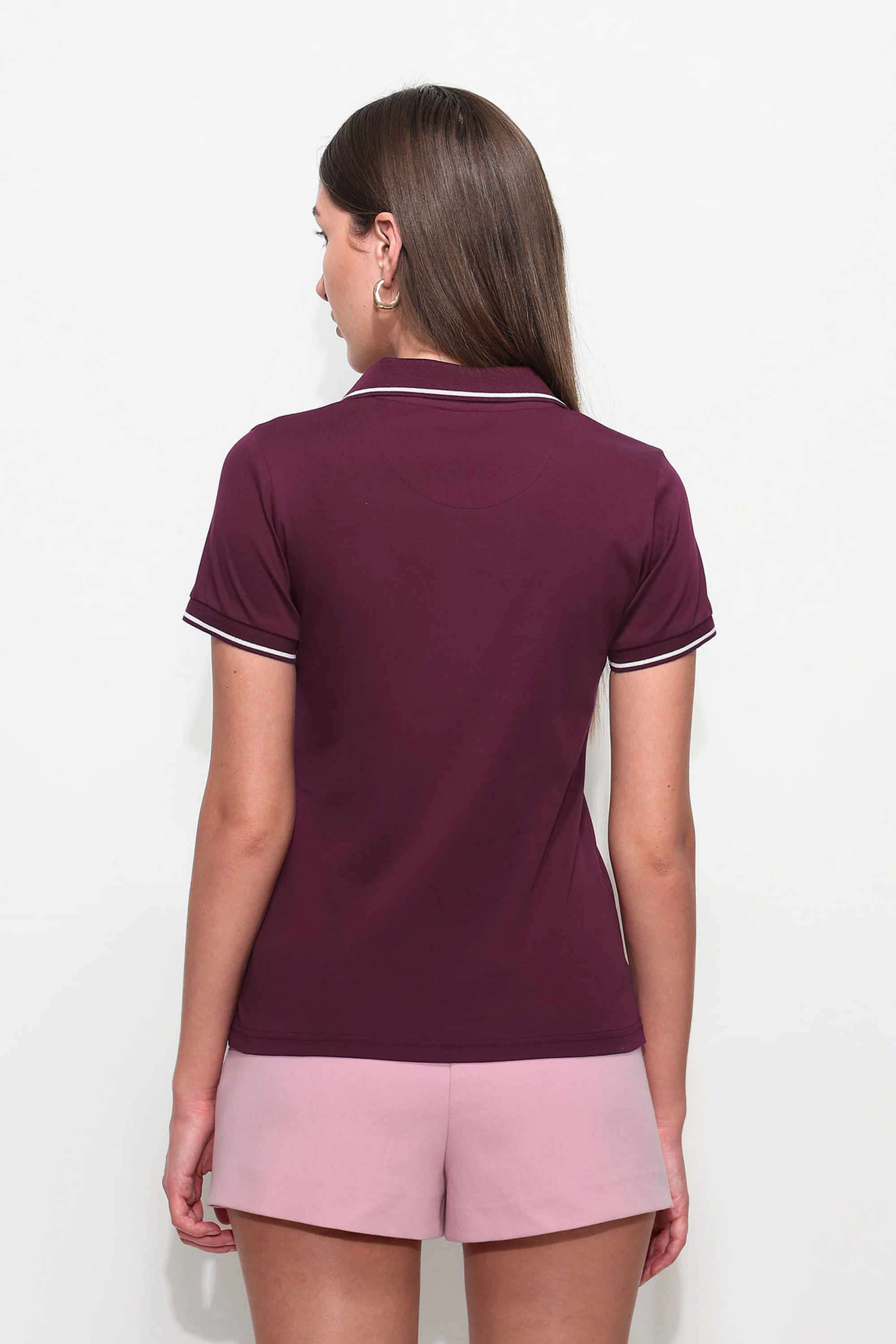 Solid-Cotton-Polo-Women-s-T-Shirt