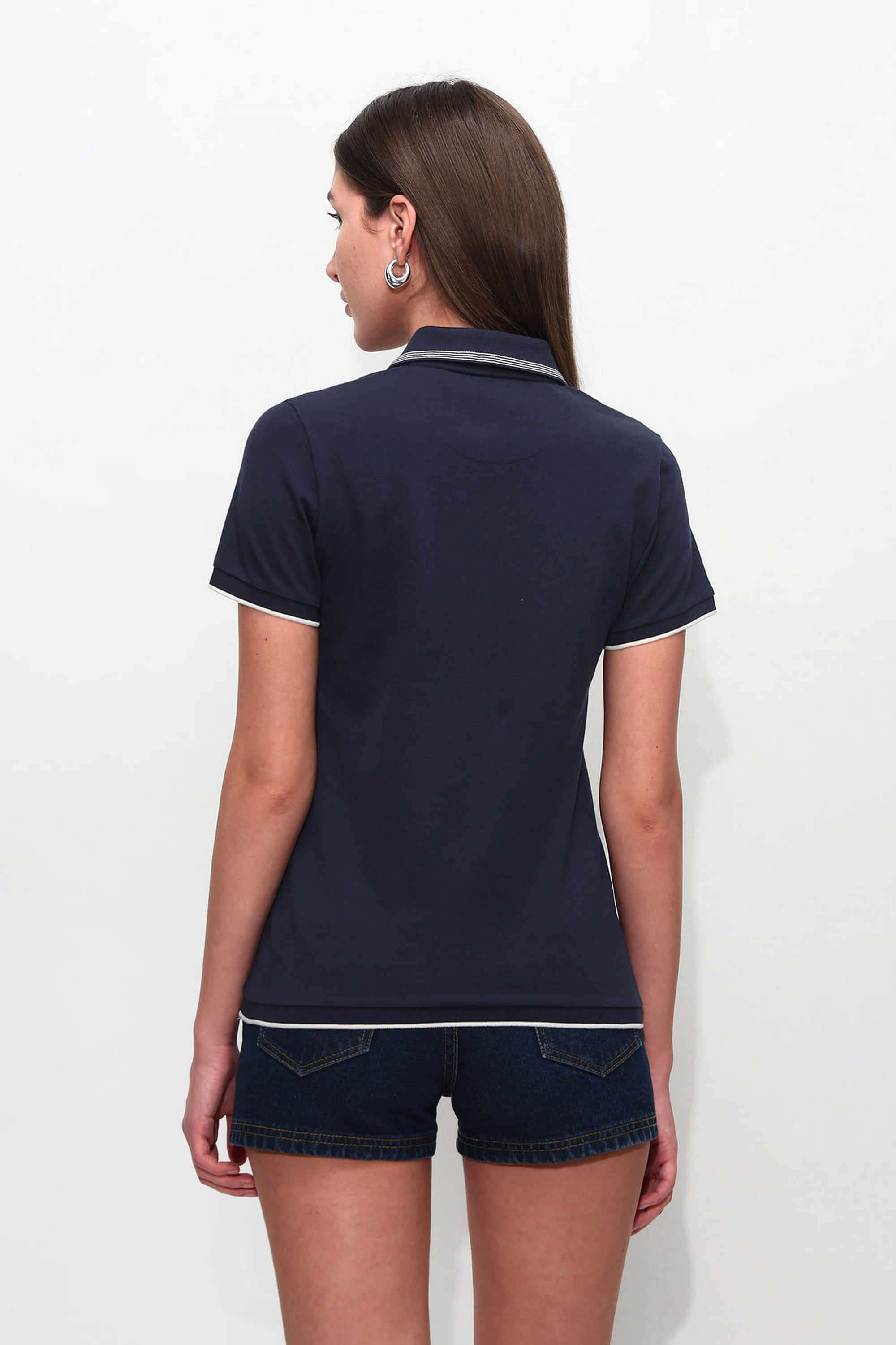 Solid-Cotton-Polo-Women-s-T-Shirt