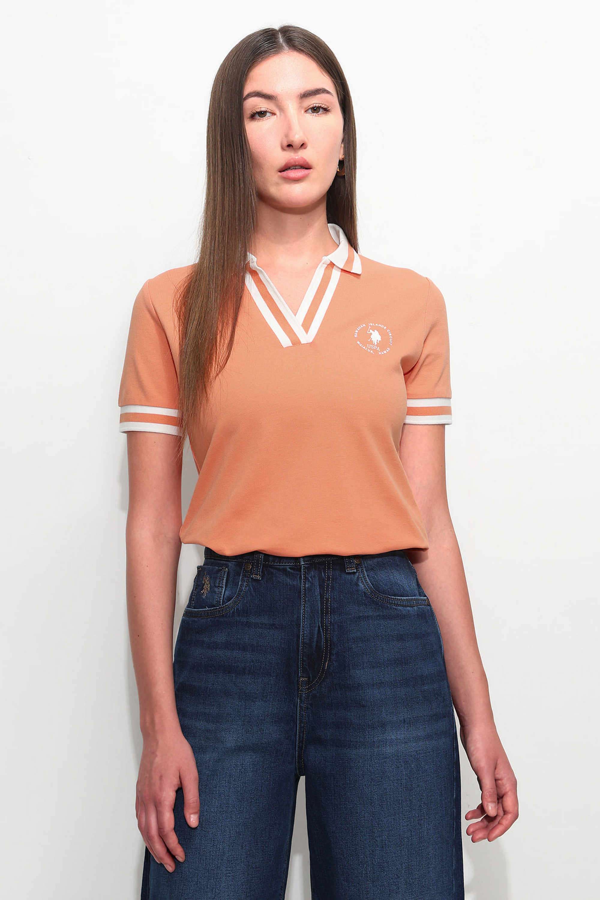 Solid-Cotton-Polo-Women-s-T-Shirt