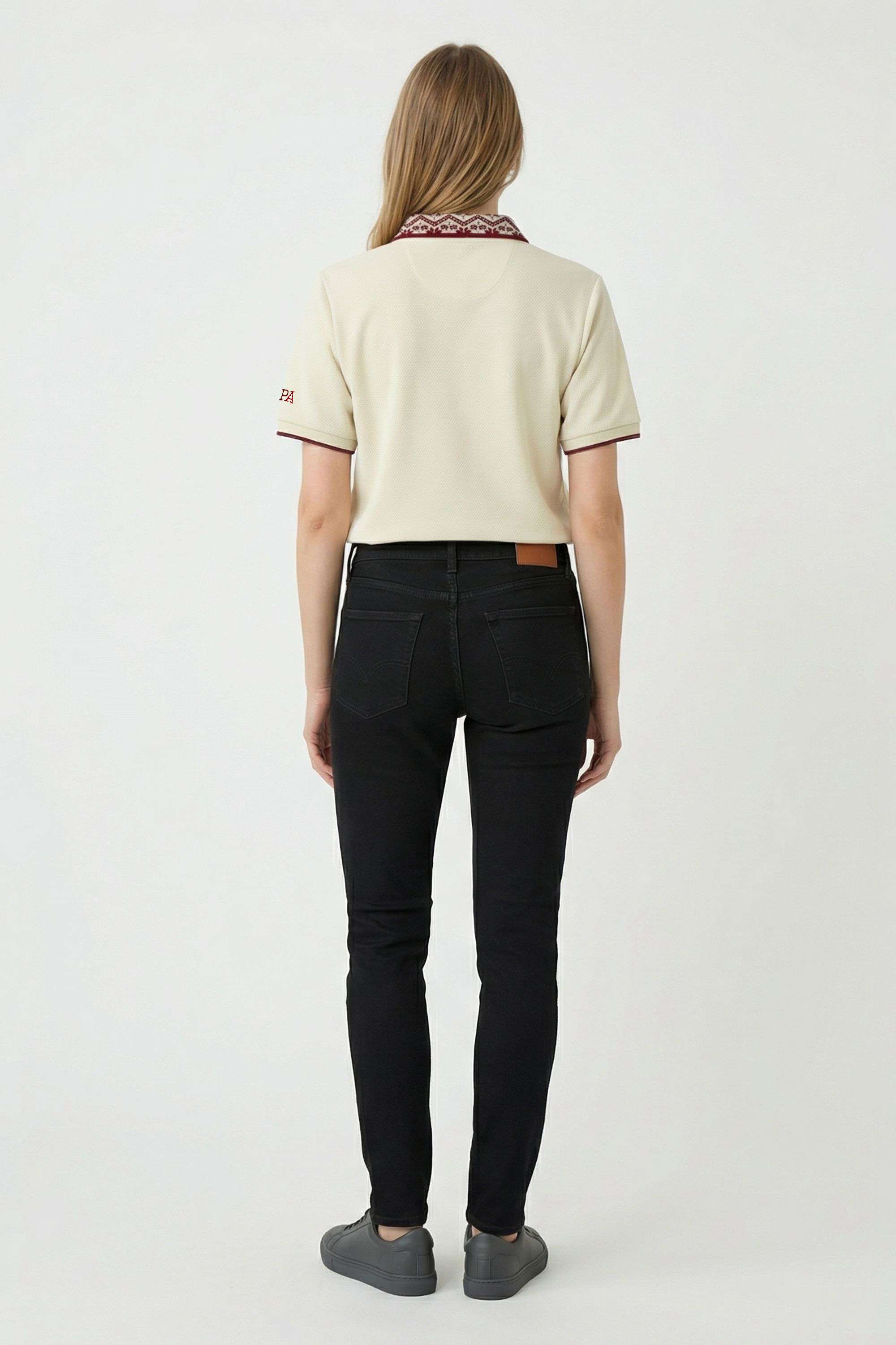 Solid-Blended-Fabric-Polo-Women-s-Top