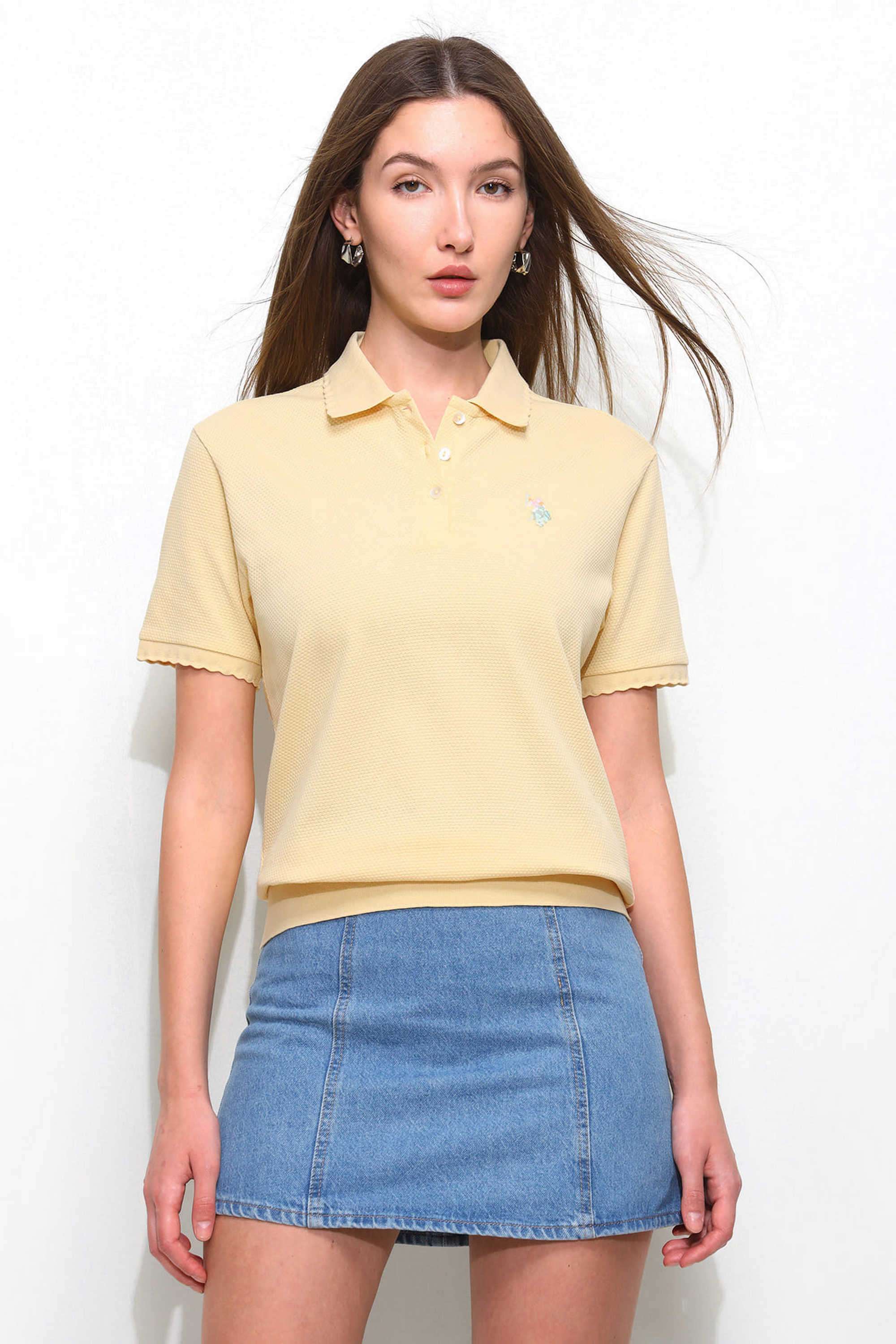 u.s. polo assn. Textured Cotton Relaxed Fit Women's T-Shirt-picture-42