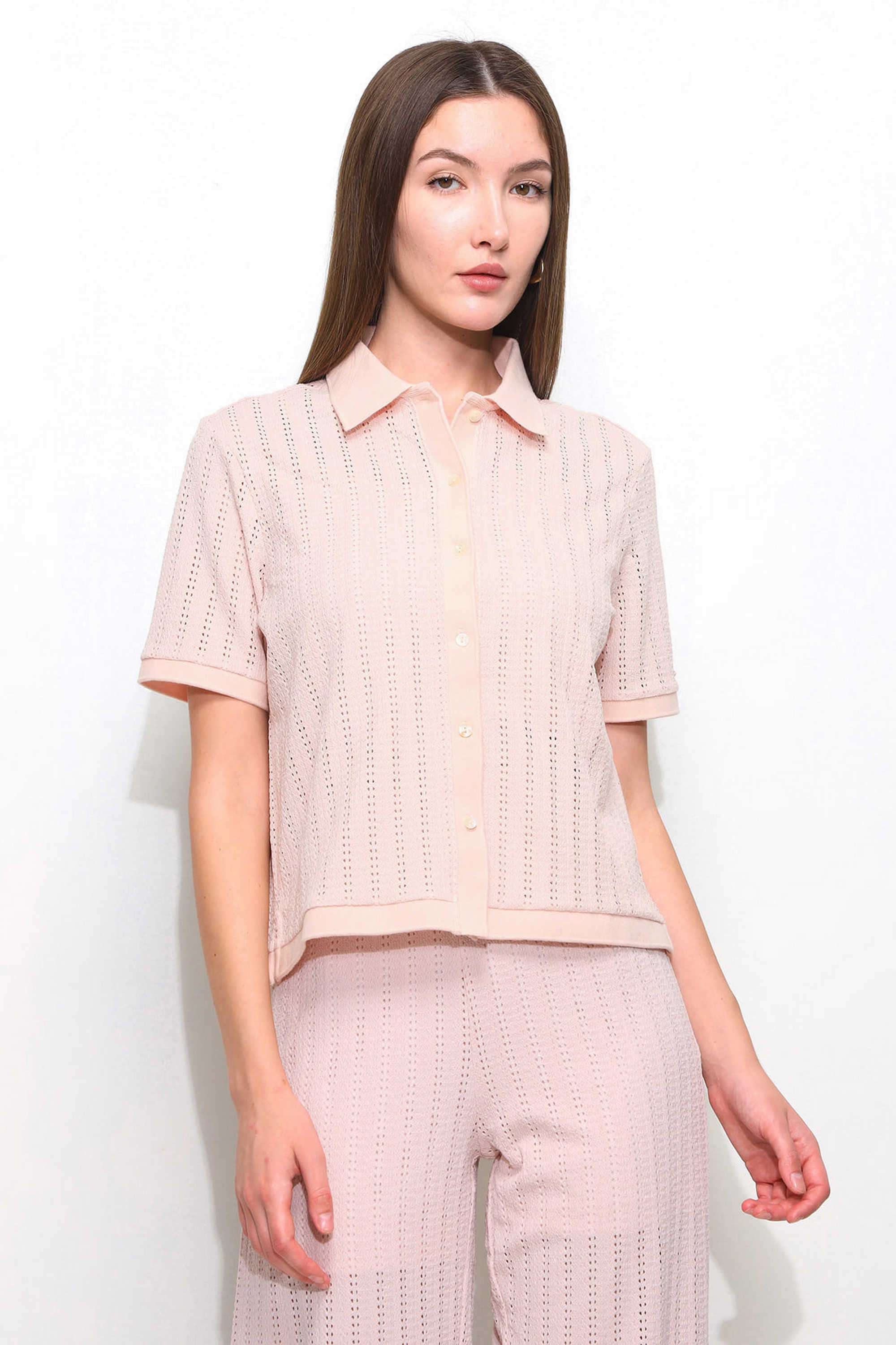 u.s. polo assn. Textured Cotton Relaxed Fit Women's Shirt-picture-32