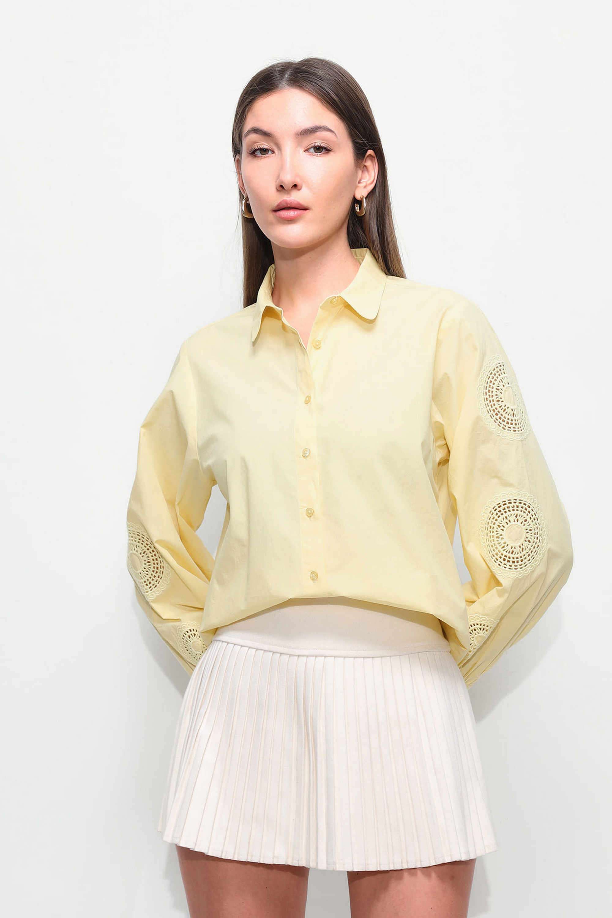 Solid-Cotton-Relaxed-Fit-Women-s-Shirt
