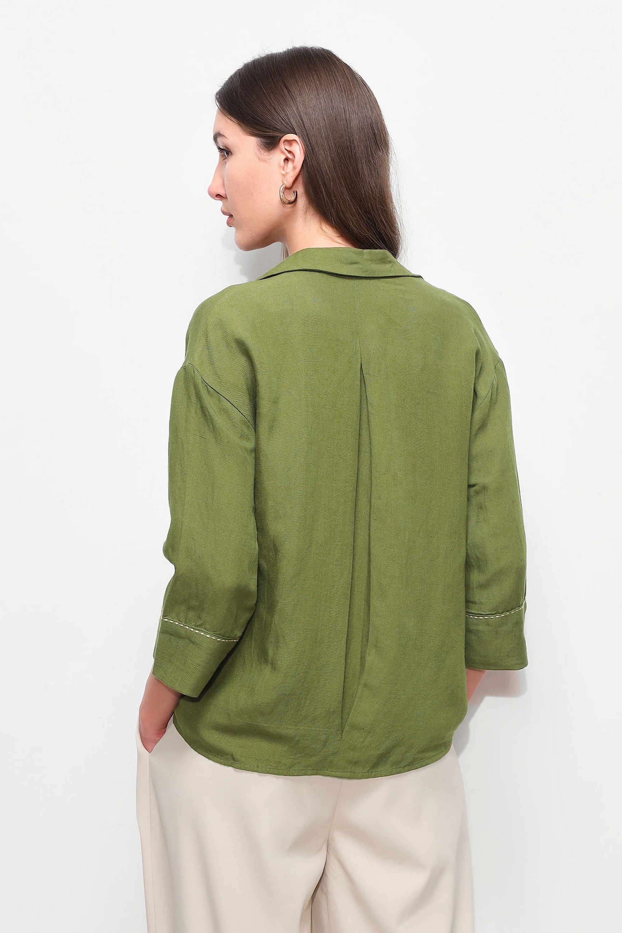 Solid-Viscose-Relaxed-Fit-Women-s-Shirt