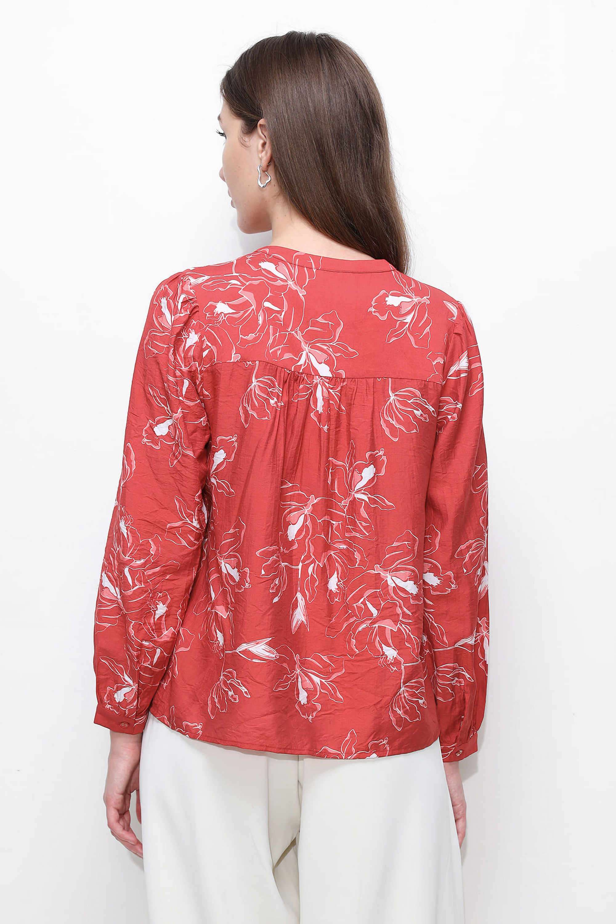 Printed-Rayon-V-Neck-Women-s-Top