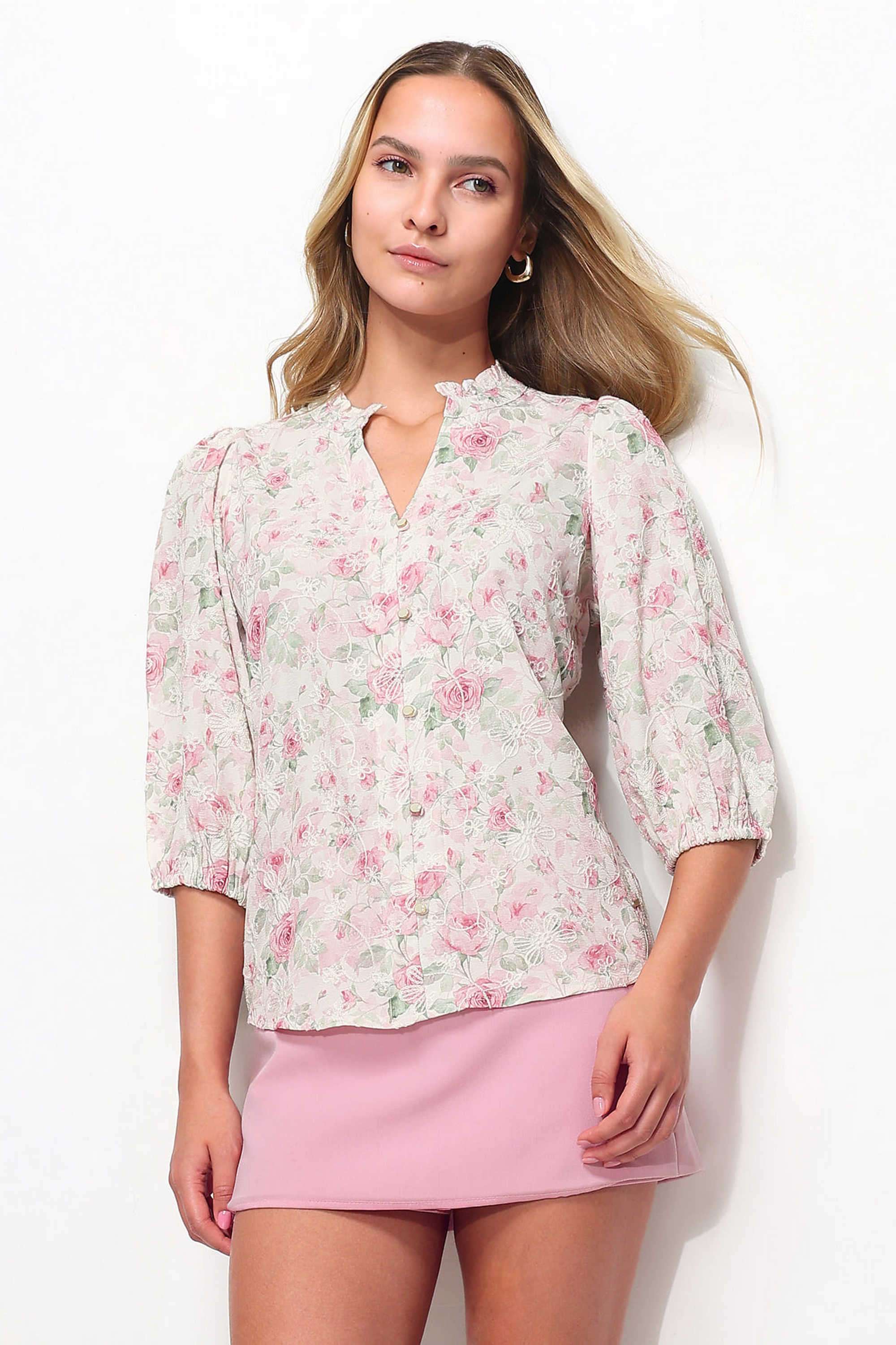 u.s. polo assn. Floral Polyester Collared Women's Top-picture-20