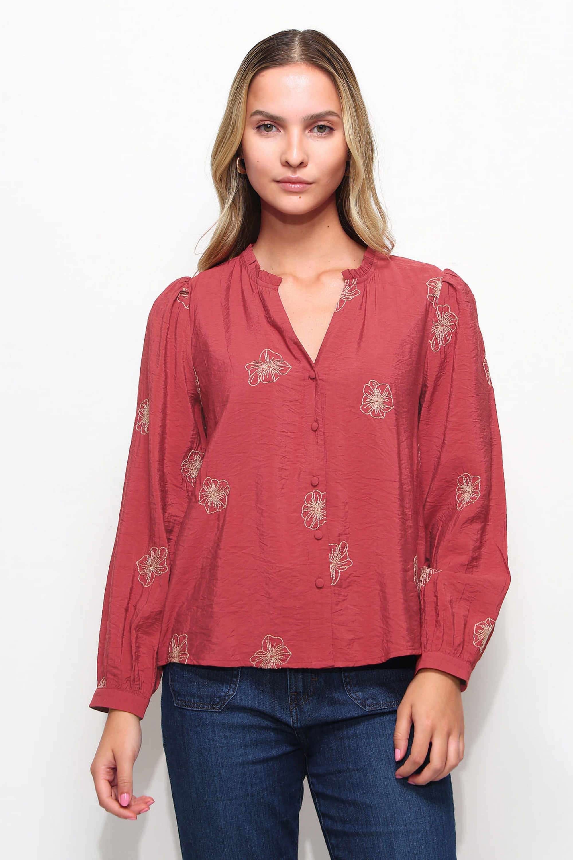 Knitted-Viscose-Collared-Women-s-Top