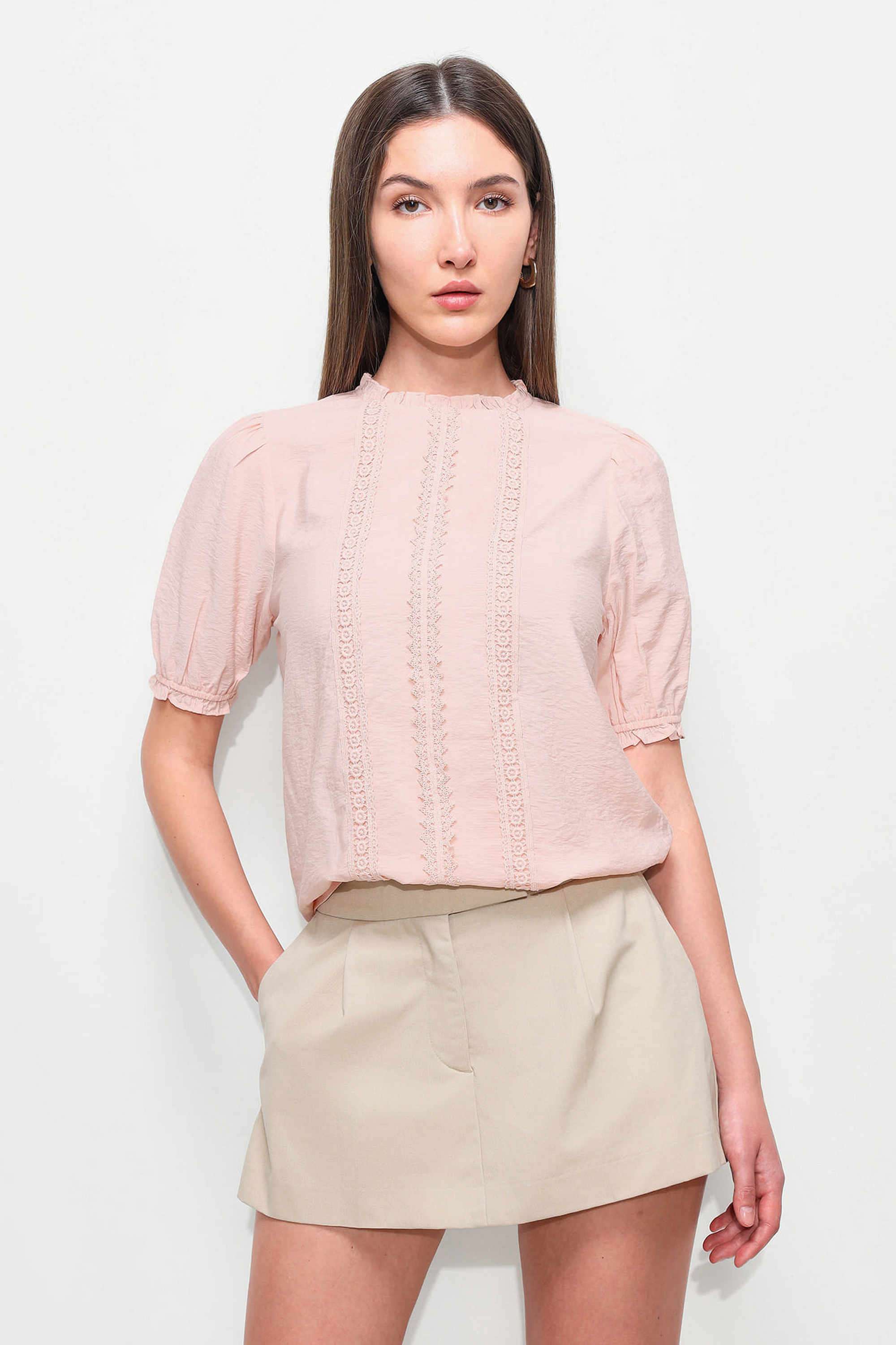 Solid-Viscose-Round-Neck-Women-s-Top