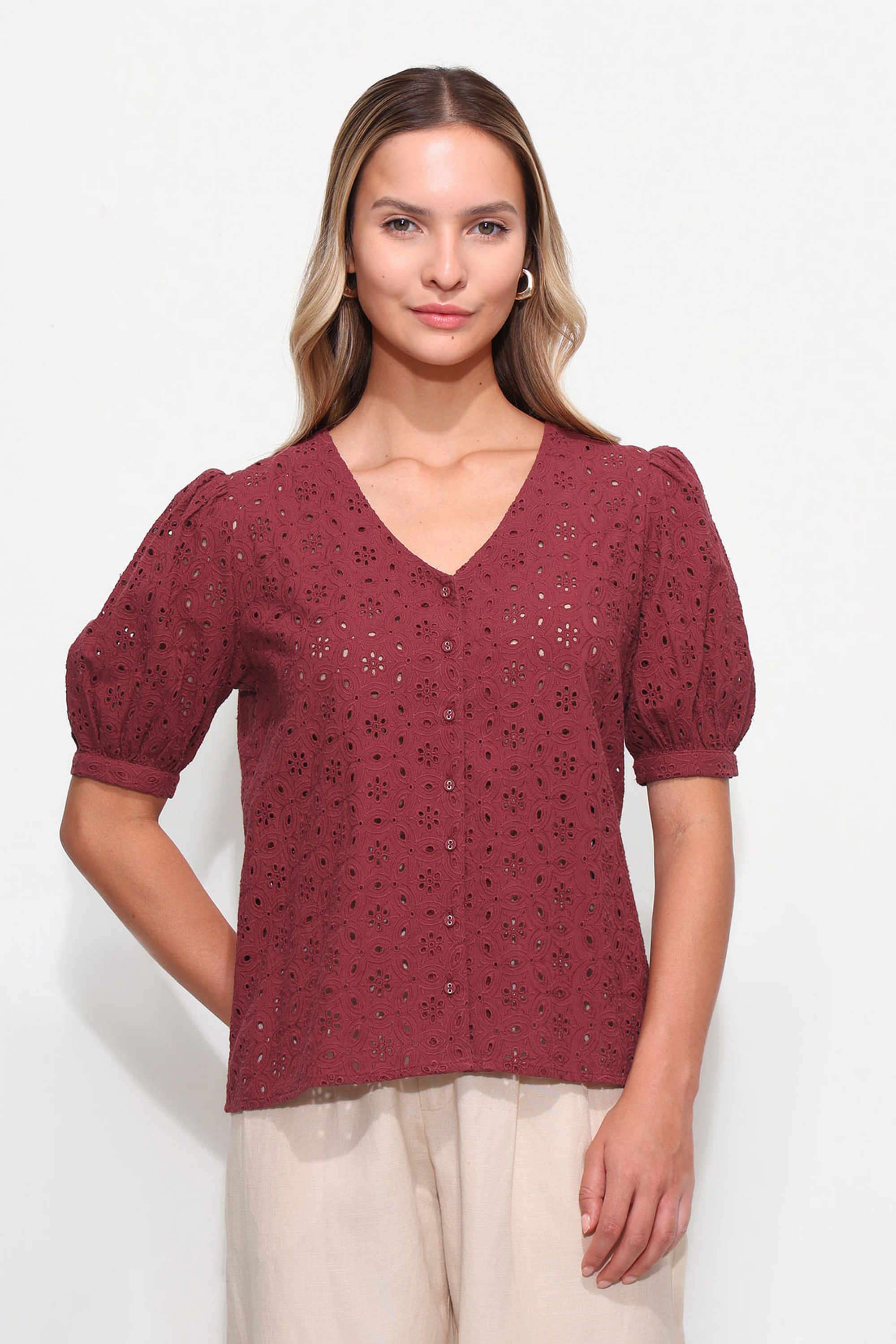 Knitted-Cotton-V-Neck-Women-s-Top