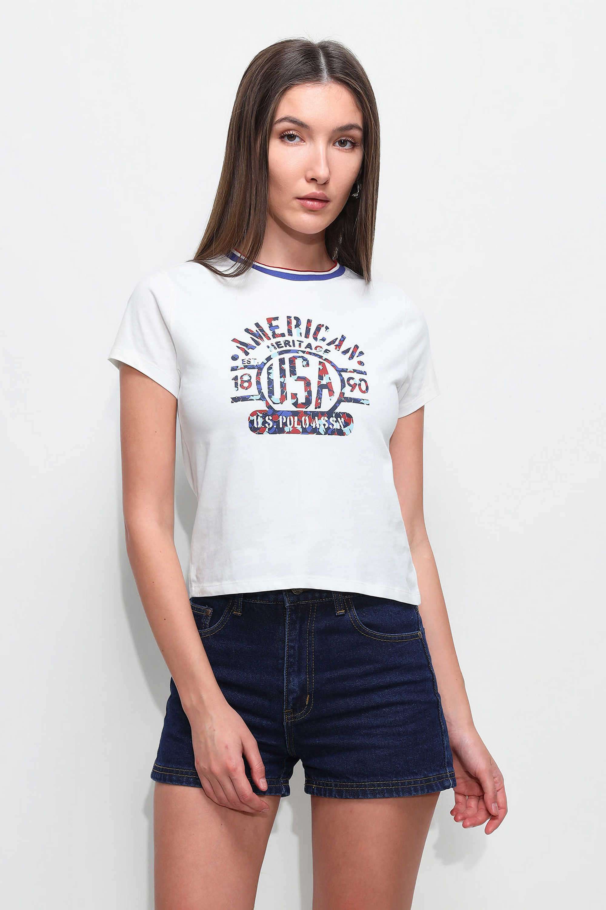 u.s. polo assn. Graphic Print Cotton Regular Fit Women's T-Shirt-picture-11