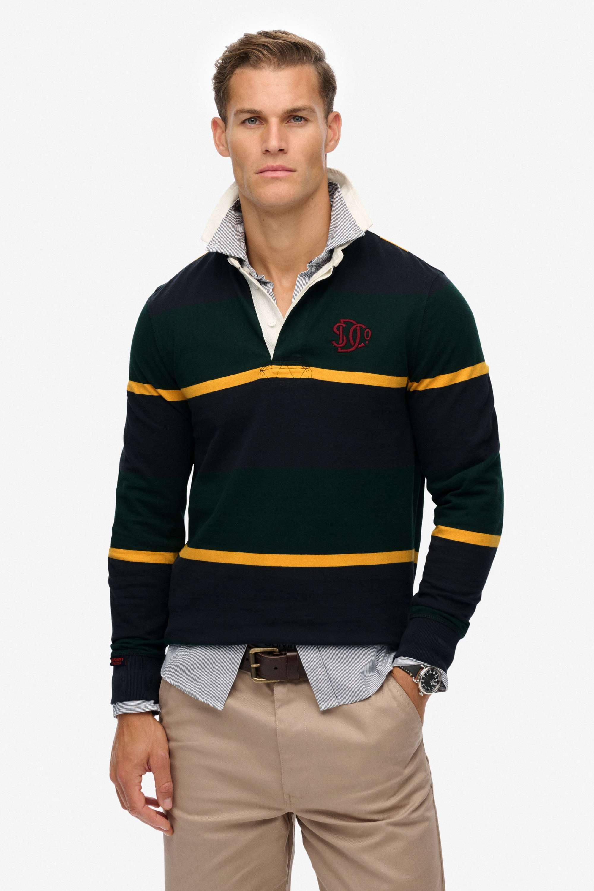 Stripes-Cotton-Regular-Fit-Men-Polo-T-Shirt