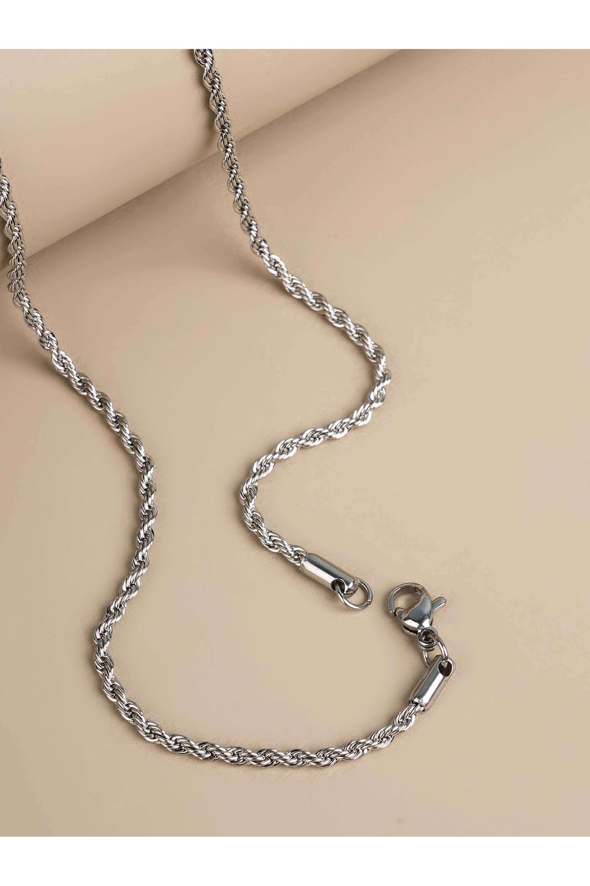 Silver-Toned-Rope-Chain-for-Mens---Waterproof-&-Anti-Tarnish