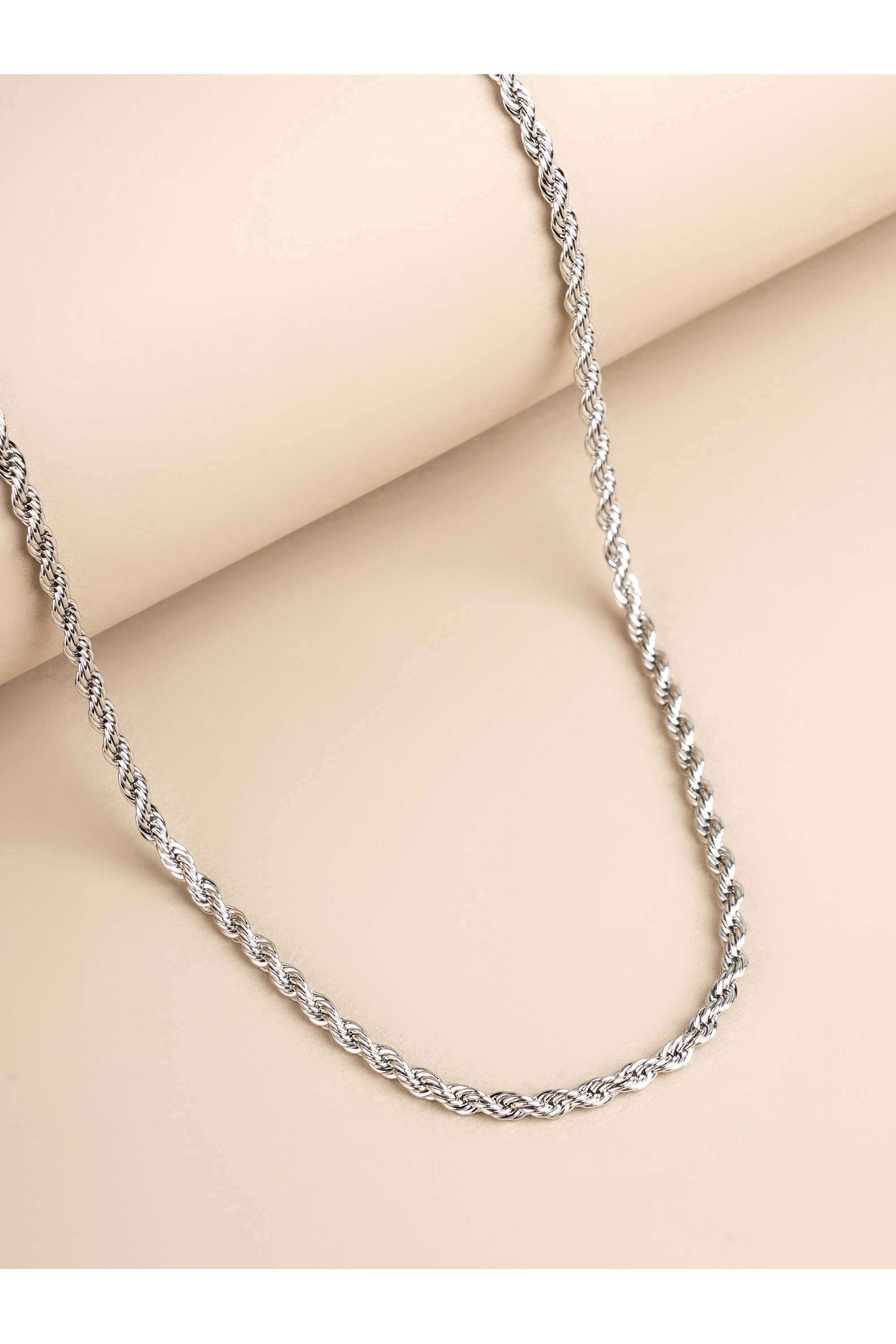 Silver-Toned-Rope-Chain-for-Mens---Waterproof-&-Anti-Tarnish