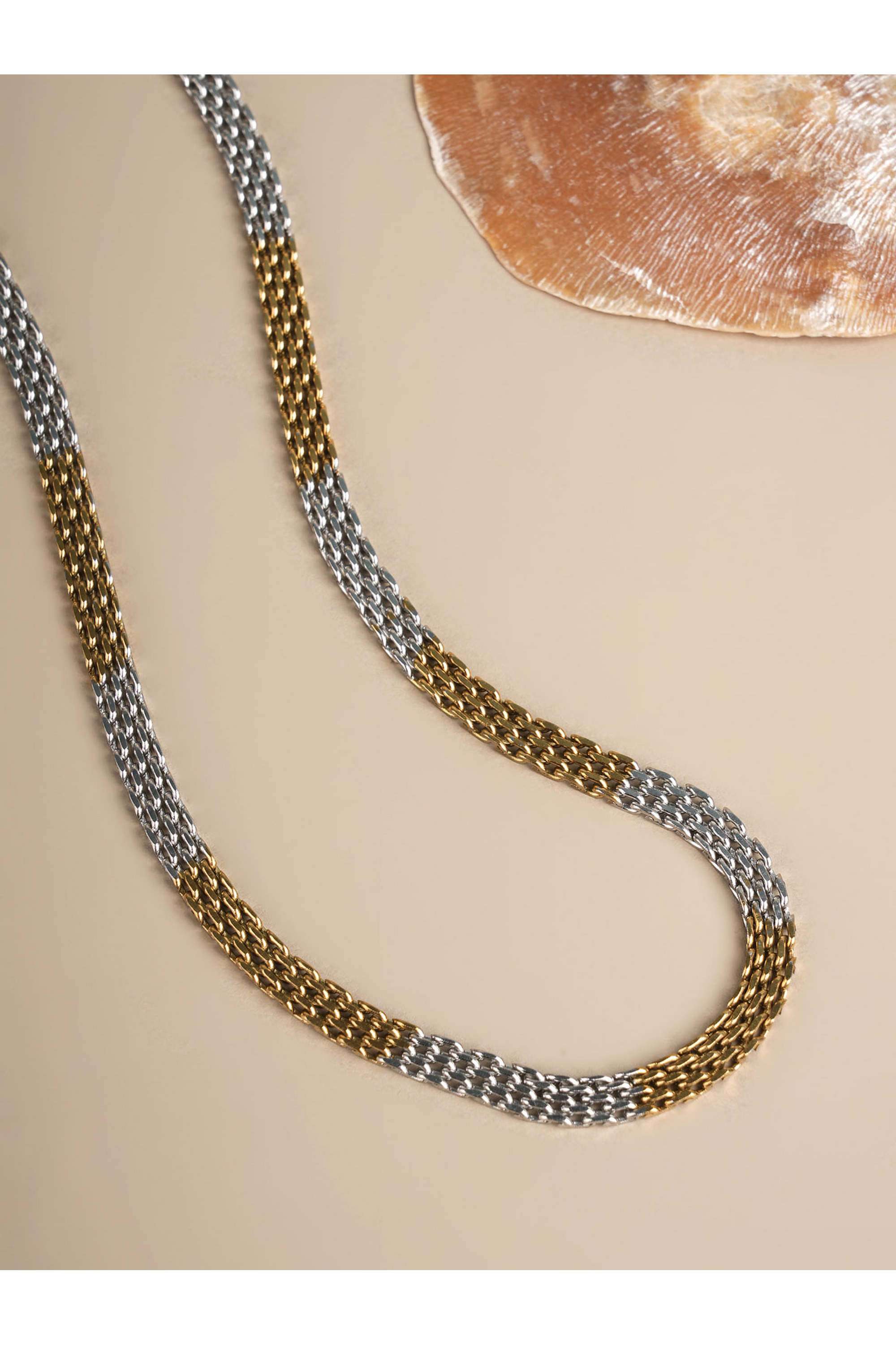 Silver-Gold-Dual-Chain-Necklace-for-Mens---Waterproof-&-Anti-Tarnish