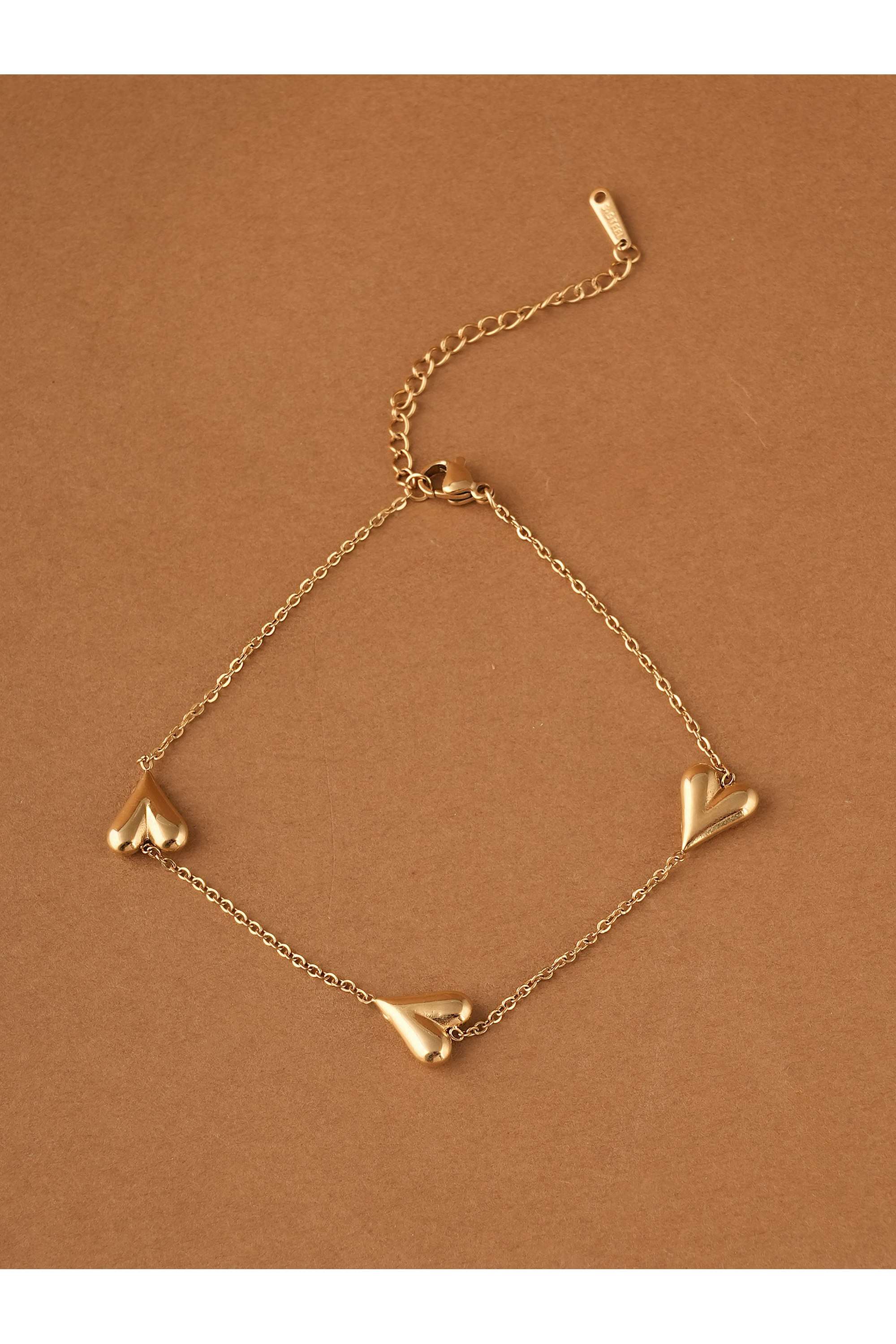 Heart-Trio-Gold-Anklet-for-Womens---Waterproof-&-Anti-Tarnish