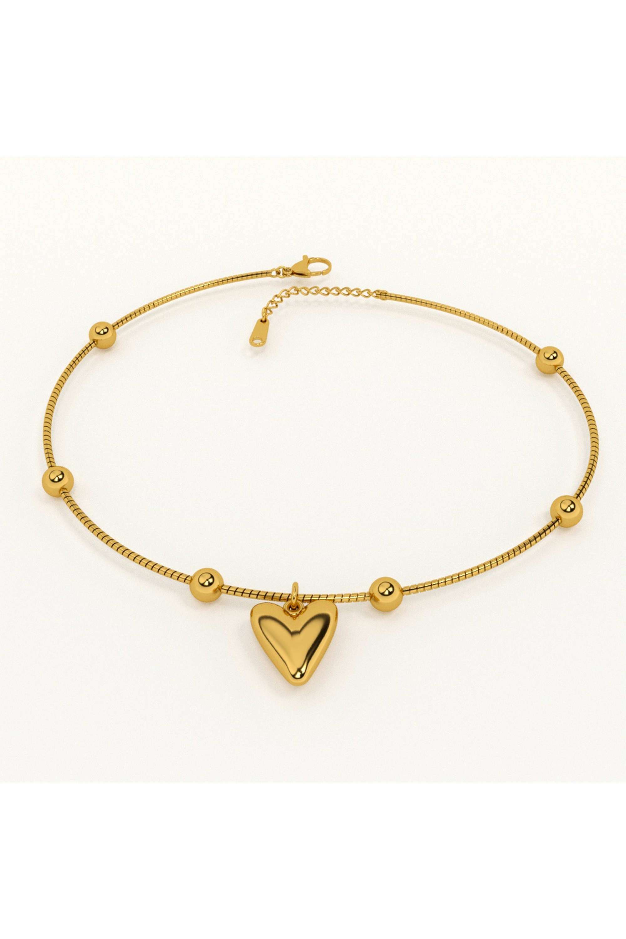 Heart-and-Ball-Chain-Anklet-for-Womens---Waterproof-&-Anti-Tarnish