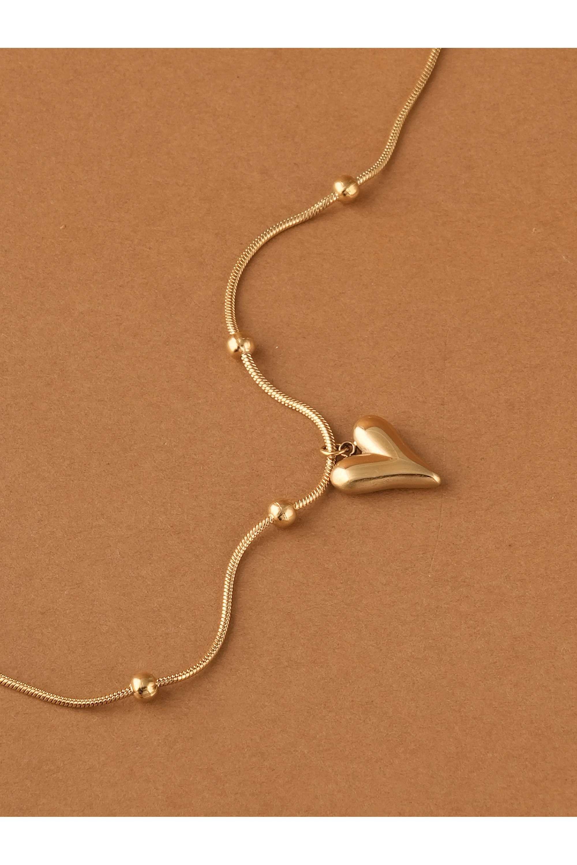 Heart-and-Ball-Chain-Anklet-for-Womens---Waterproof-&-Anti-Tarnish