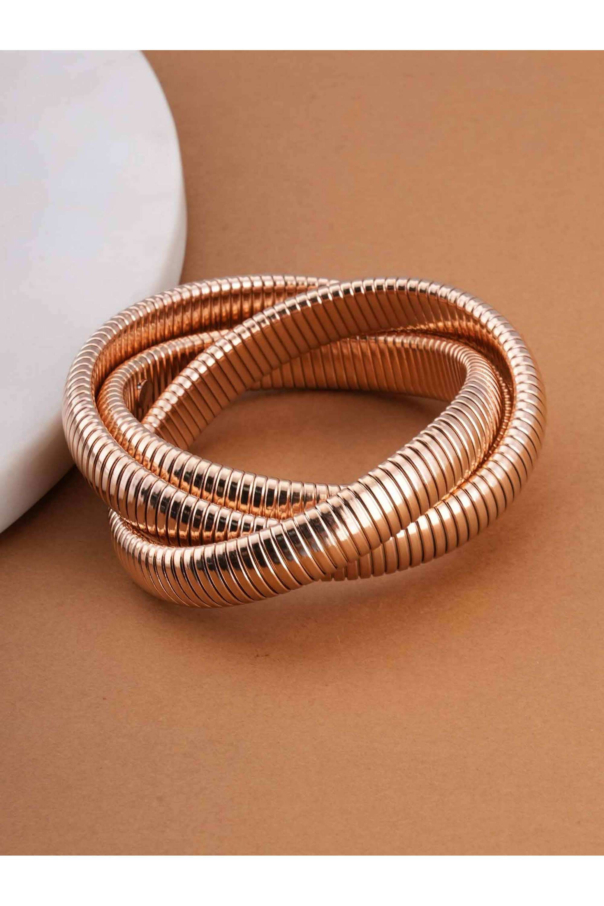 Rose-Gold-Trio-Snake-Bangle-for-Womens---Waterproof-&-Anti-Tarnish