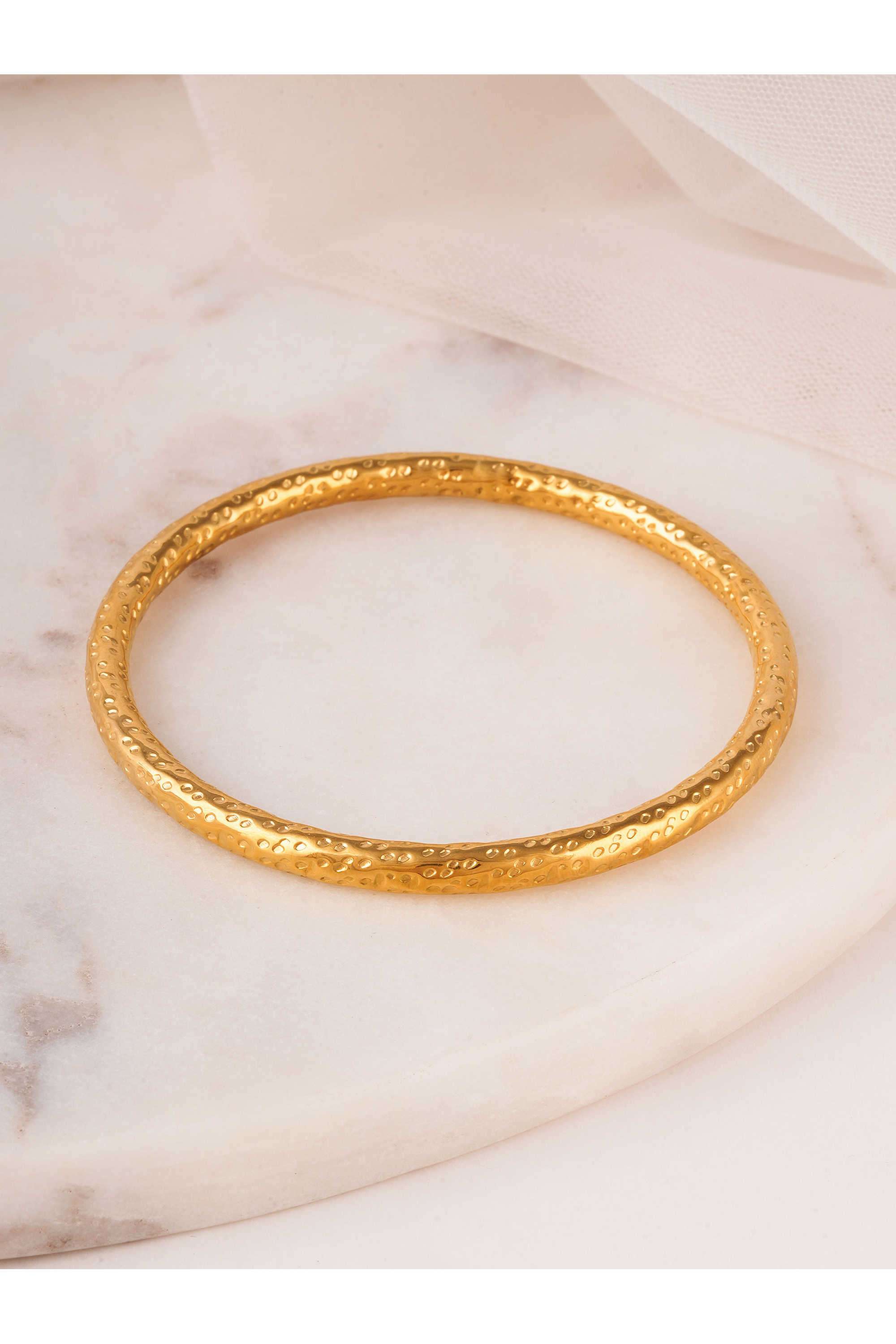 Engraved-Dots-Bangle-Bracelet-For-Women---Waterproof-&-Anti-Tarnish