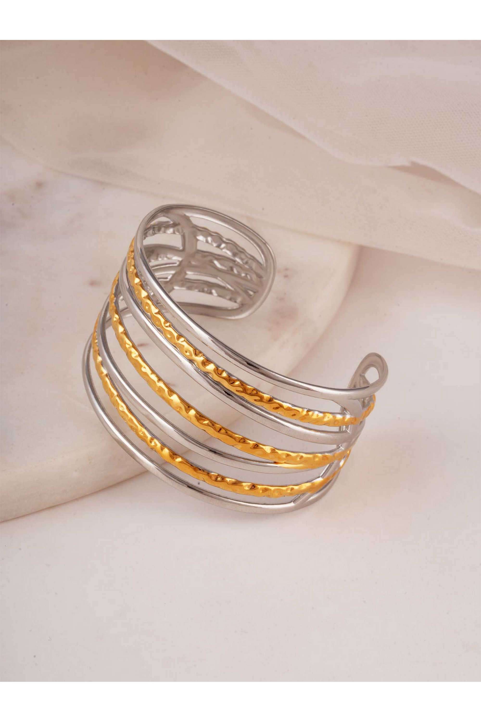Dual-Tone-Stacked-Bracelet-For-Women---Waterproof-&-Anti-Tarnish