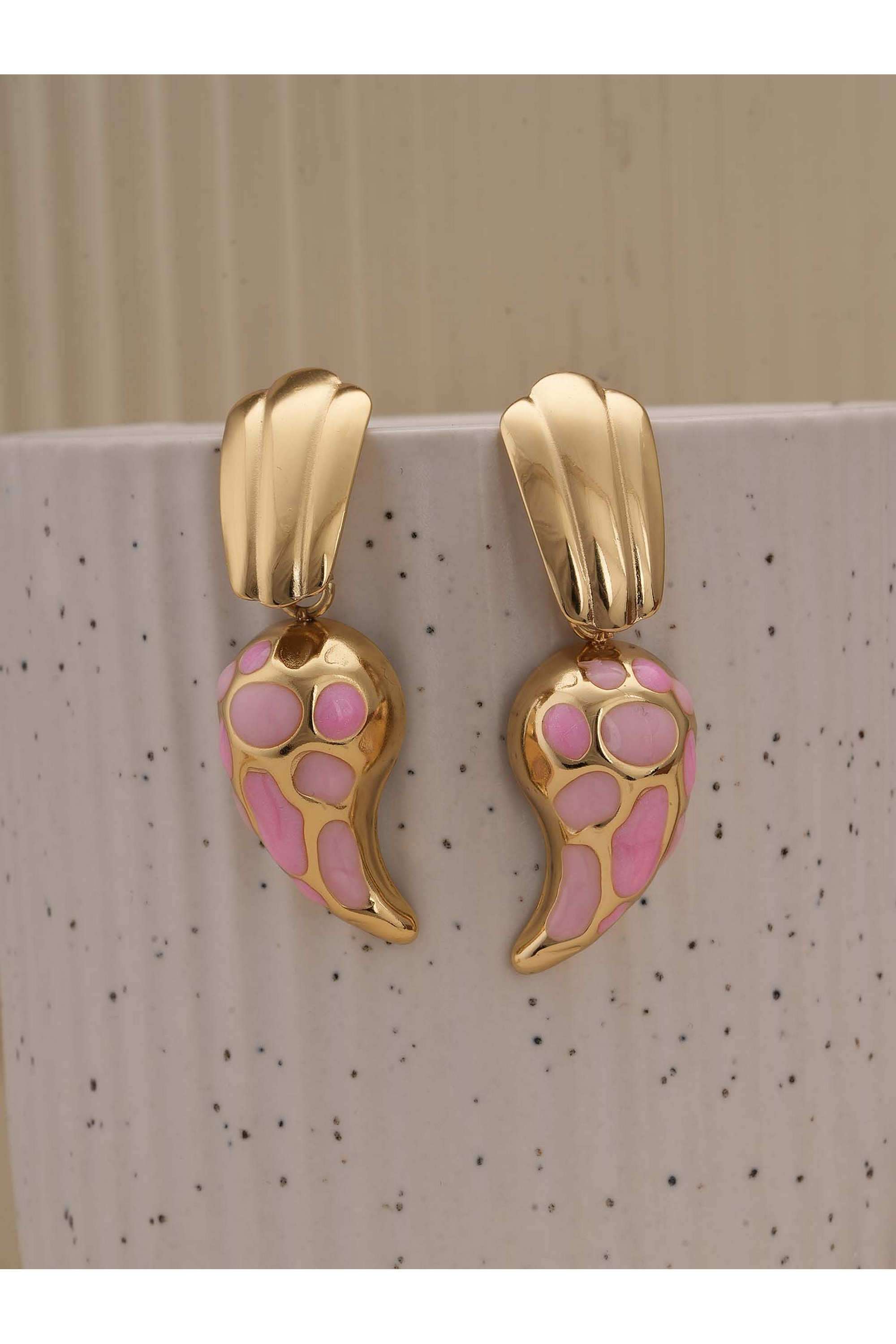 Blossom-Pink-Mosaic-Drop-Earrings-for-Womens---Waterproof-&-Anti-Tarnish