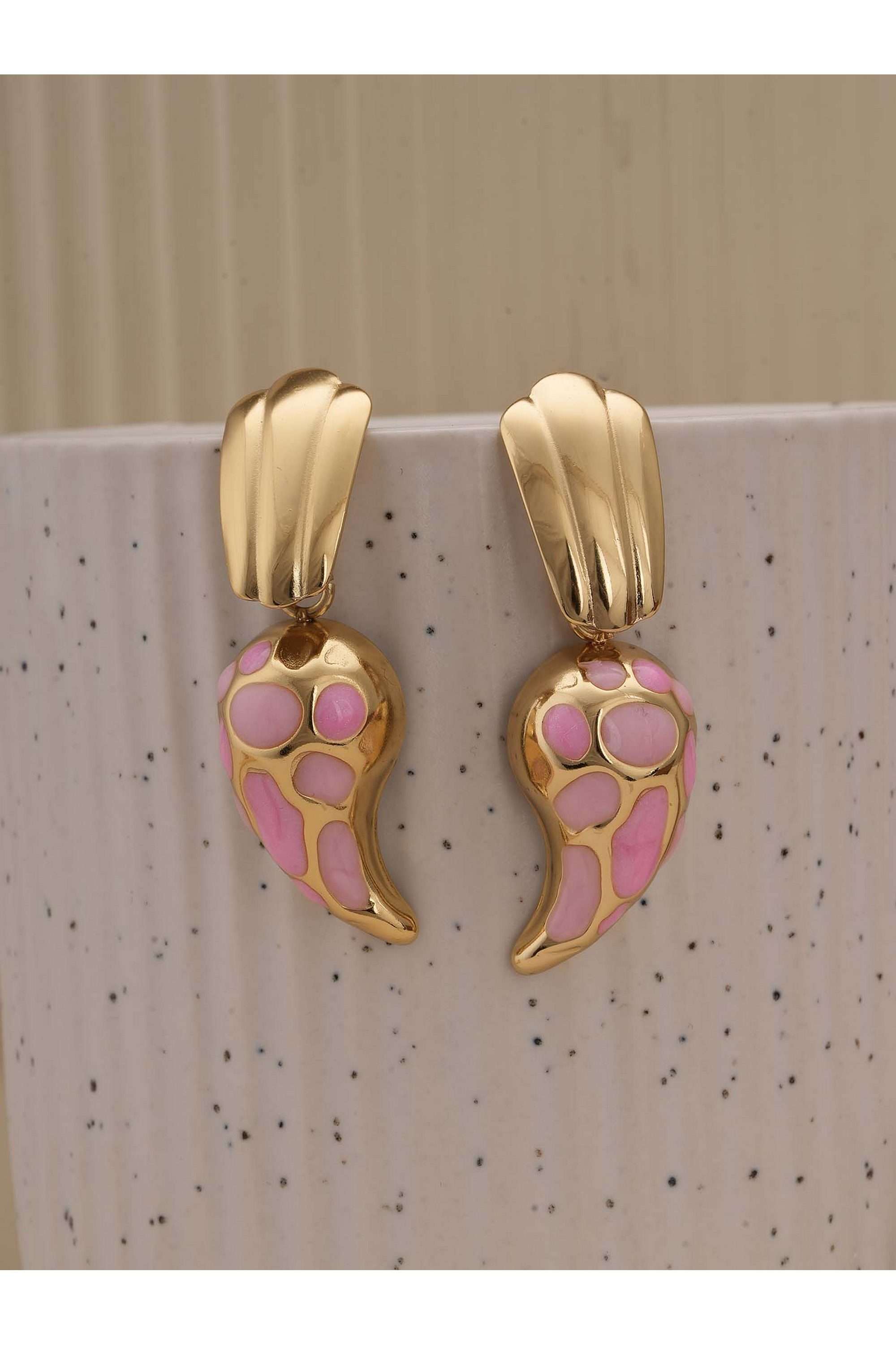Blossom-Pink-Mosaic-Drop-Earrings-for-Womens---Waterproof-&-Anti-Tarnish