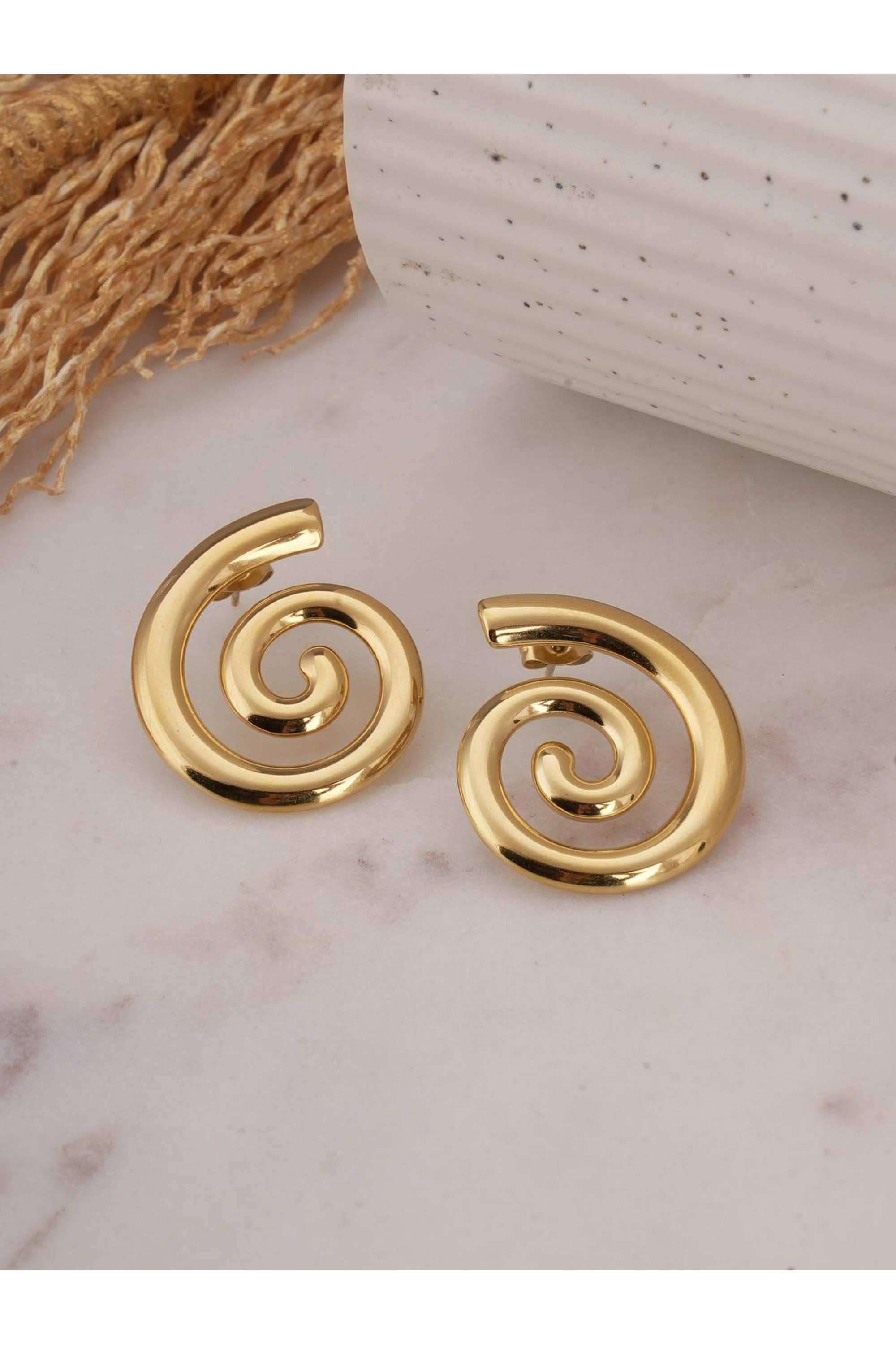 Trendy-Sprial-Stud-Earrings-for-Womens---Waterproof-&-Anti-Tarnish
