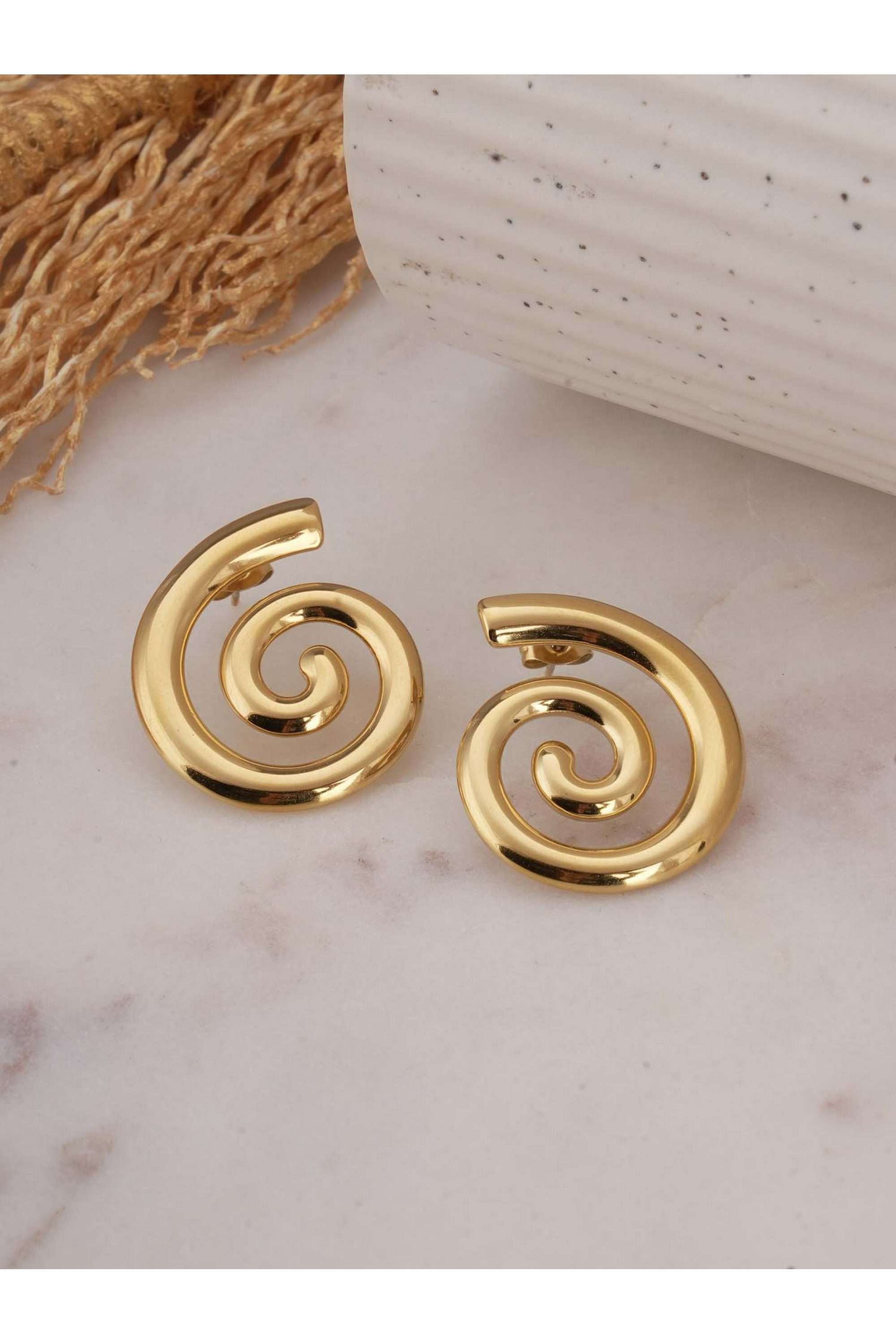 Trendy-Sprial-Stud-Earrings-for-Womens---Waterproof-&-Anti-Tarnish