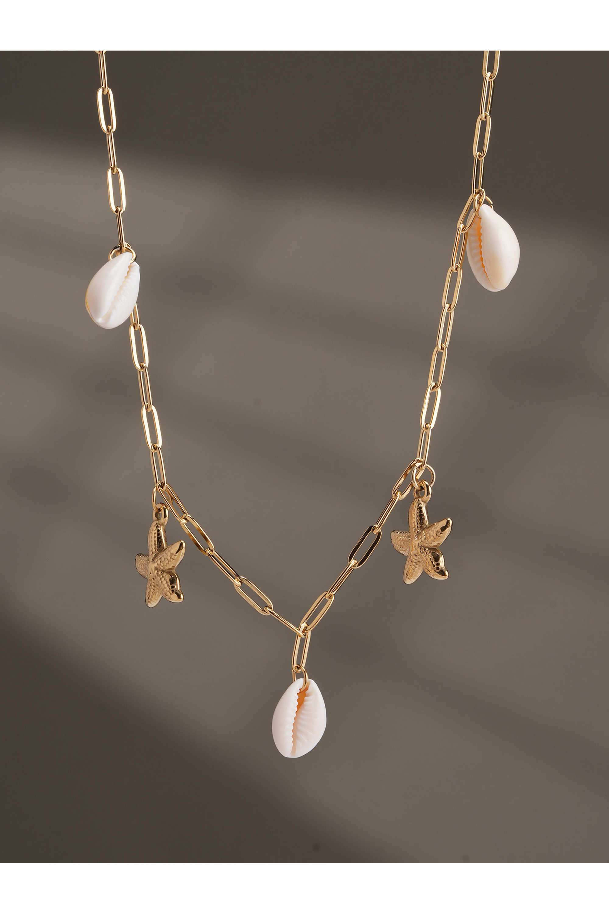 Shell-&-Starfish-Link-Necklace-for-Womens---Waterproof-&-Anti-Tarnish