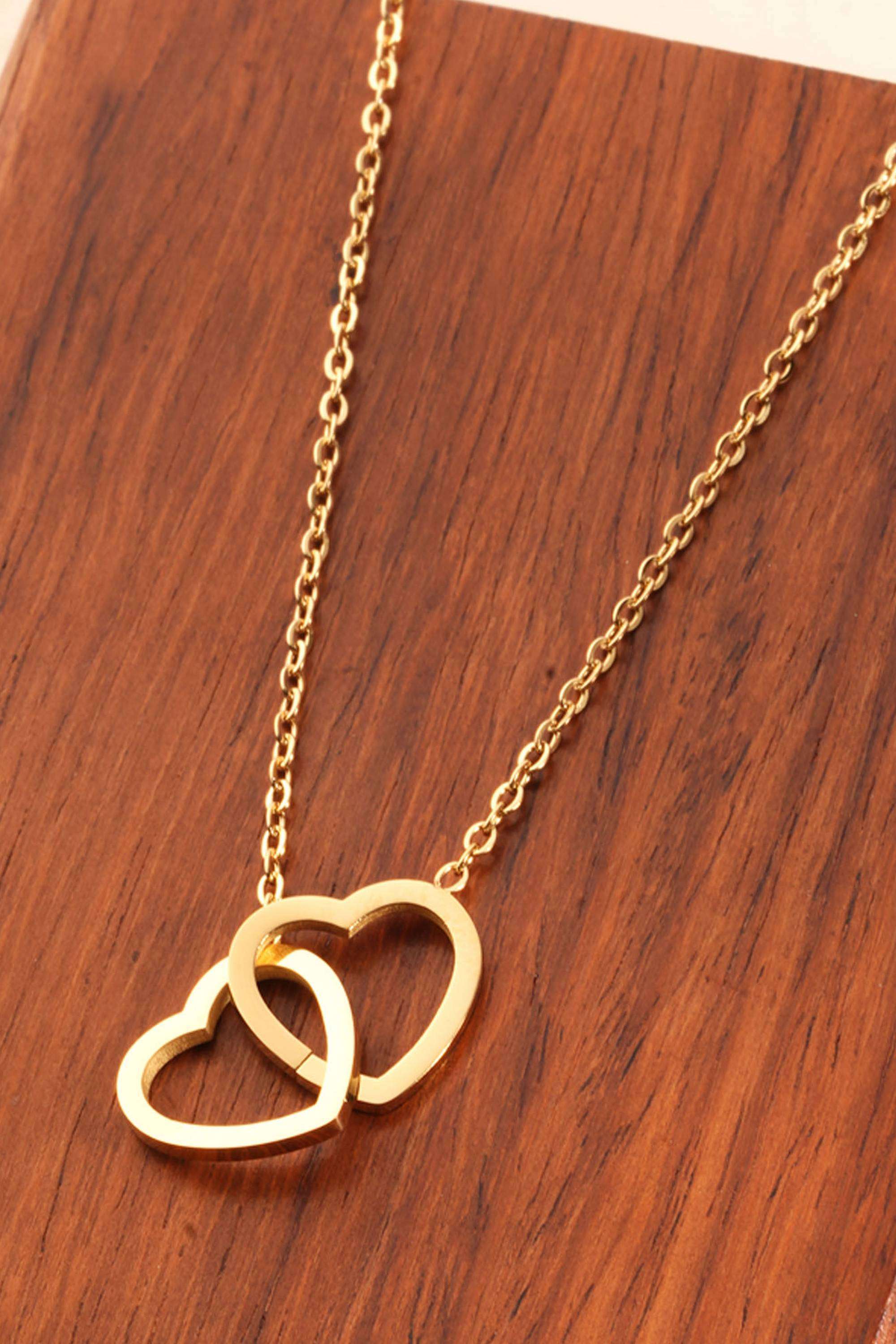 Buy PALMONAS Gold Twin Hearts Harmony Necklace for Women
