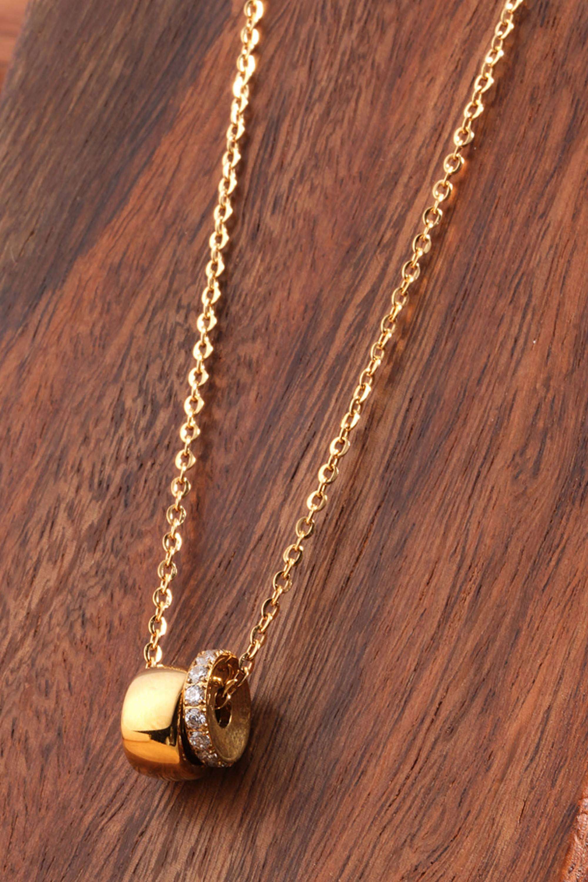 Twin-Garnet-Droplet-Pendant-for-Women---Waterproof-&-Anti-Tarnish